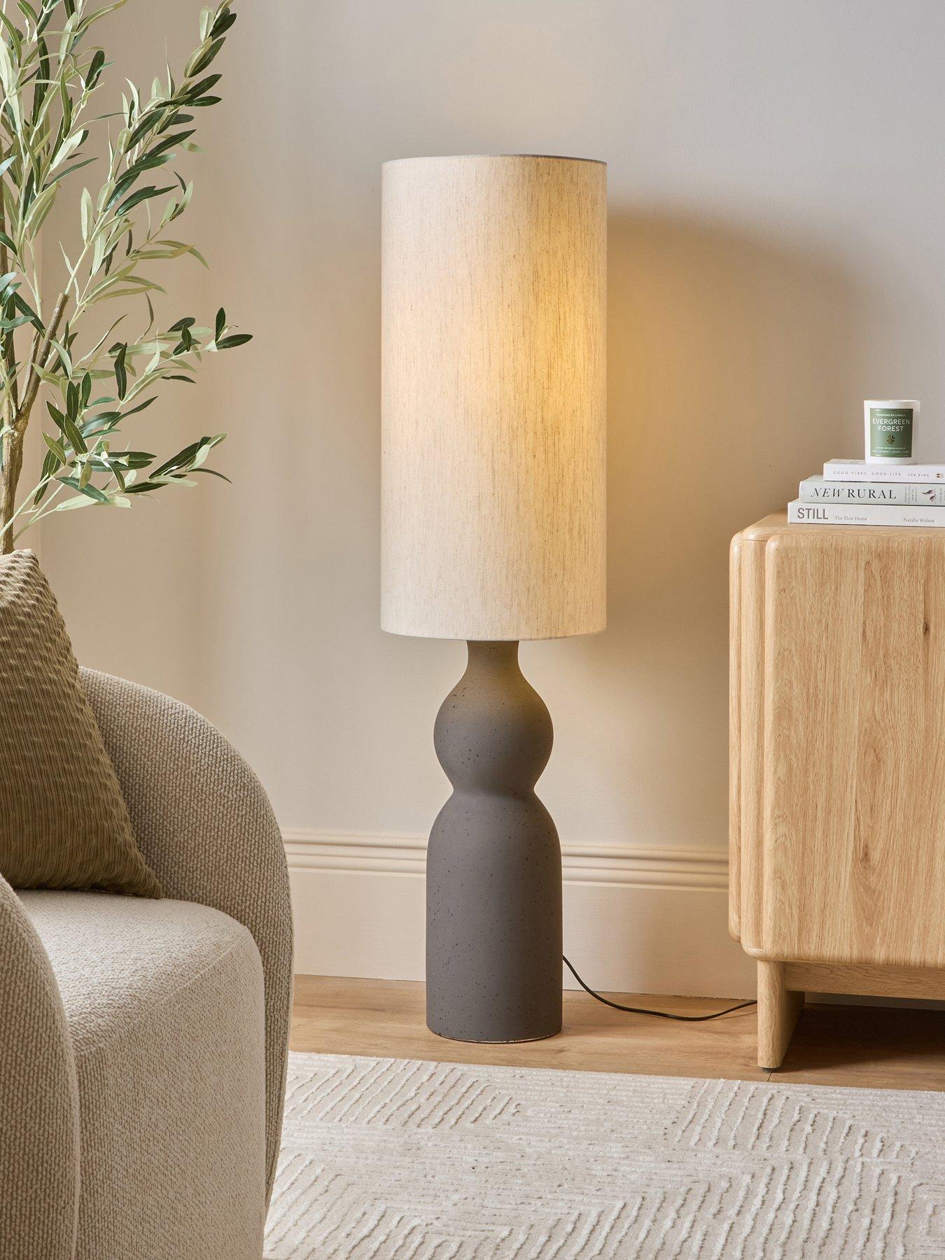 The Very Collection Matte Black Totem Ceramic Floor Lamp
