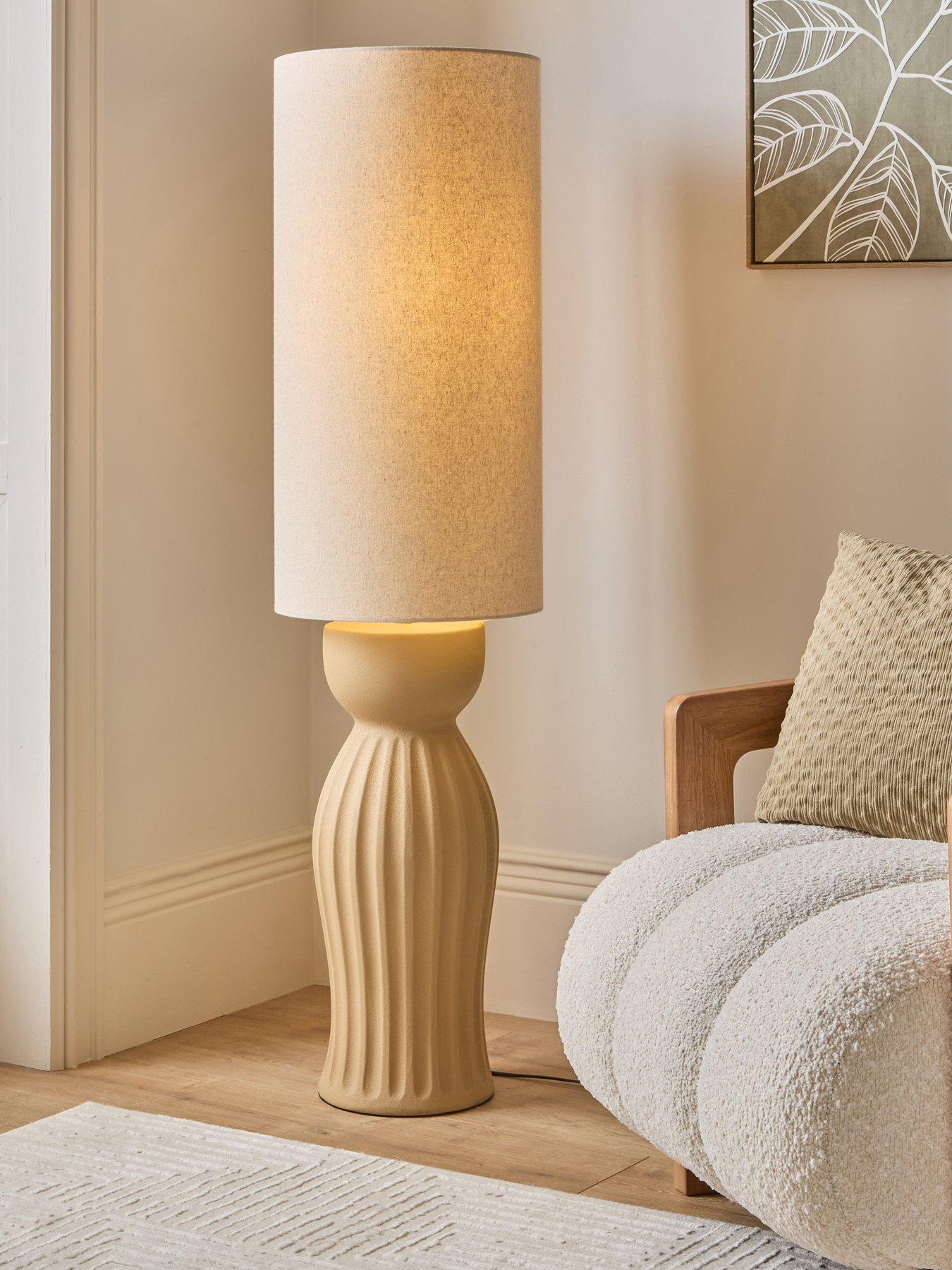 The Very Collection Stoneware Ribbed Ceramic Floor Lamp