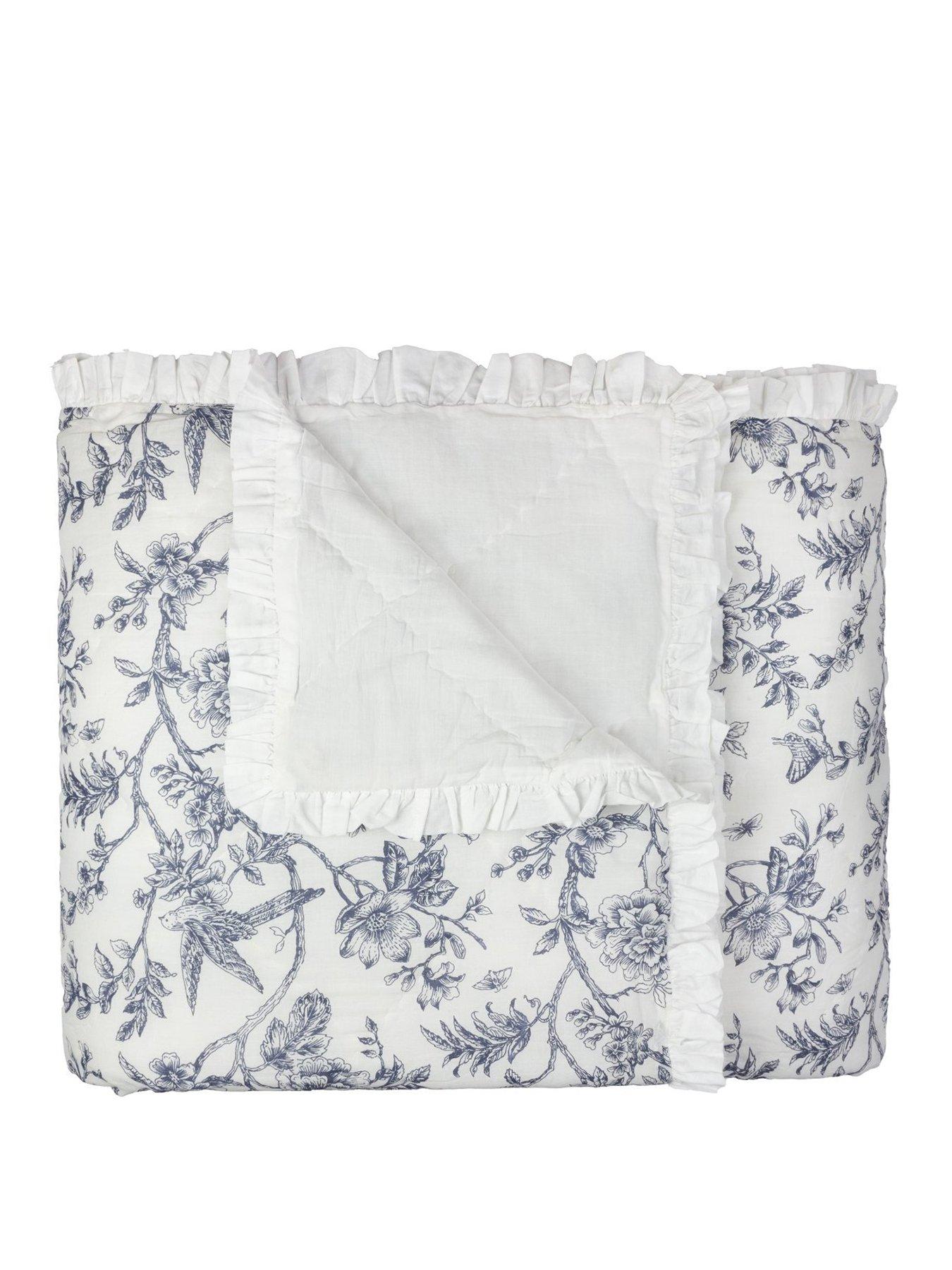  image of wylder-hermione-bedspread-ivory-blue