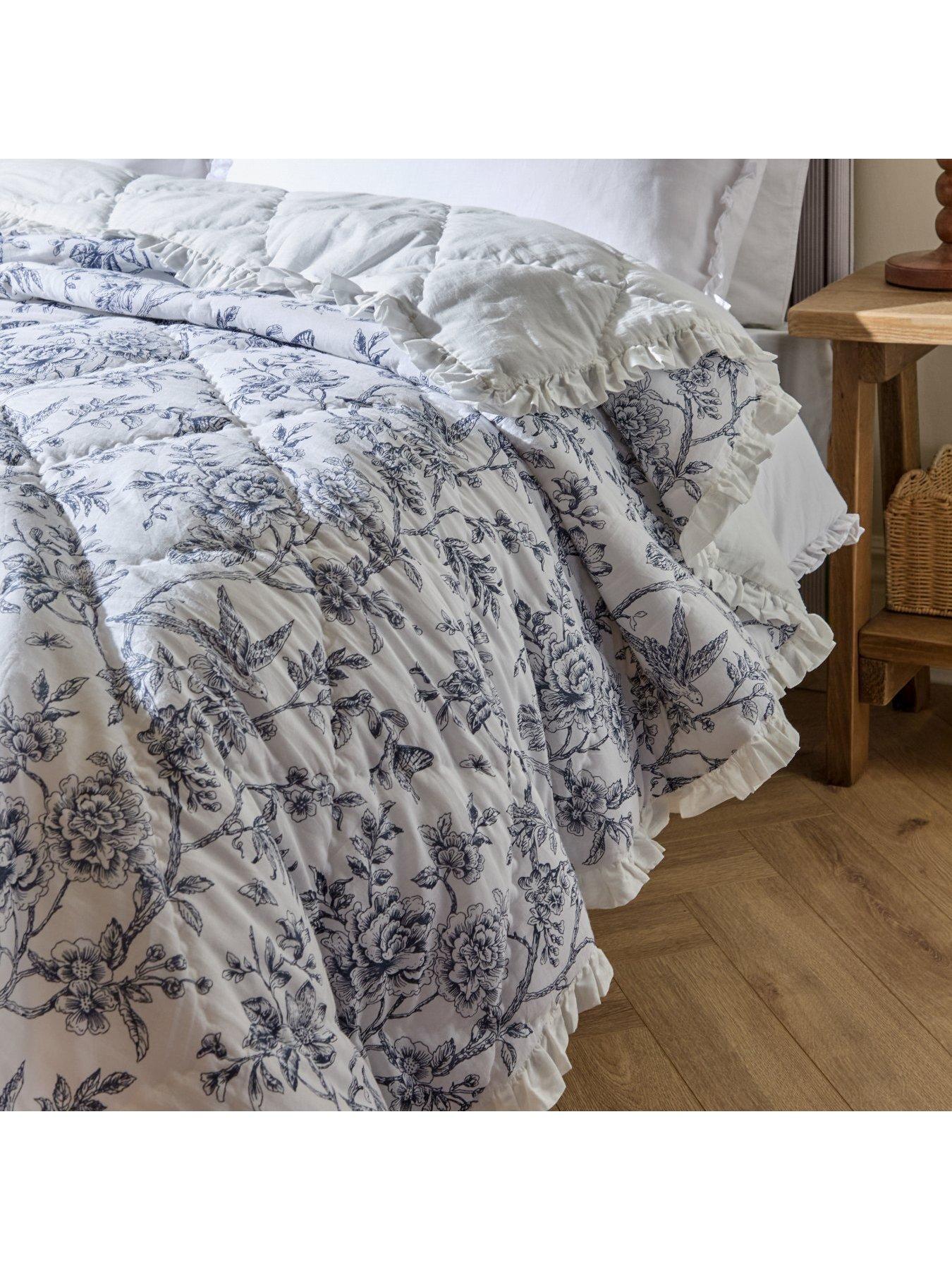  image of wylder-hermione-bedspread-ivory-blue