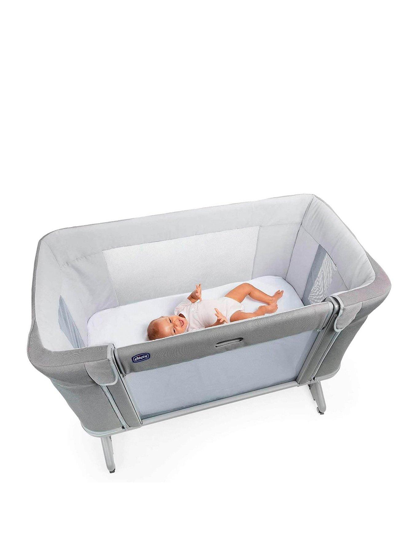  image of chicco-next2me-forever-bedside-crib-with-adjustable-heights-ash-grey