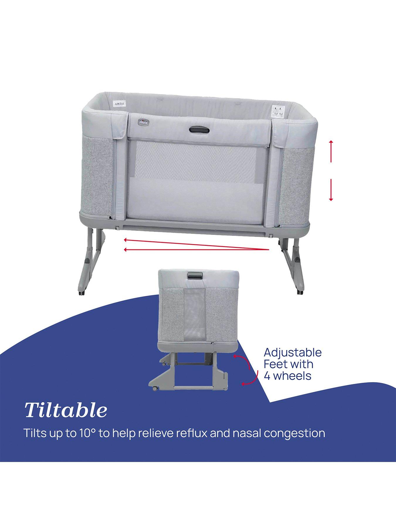  image of chicco-next2me-forever-bedside-crib-with-adjustable-heights-ash-grey