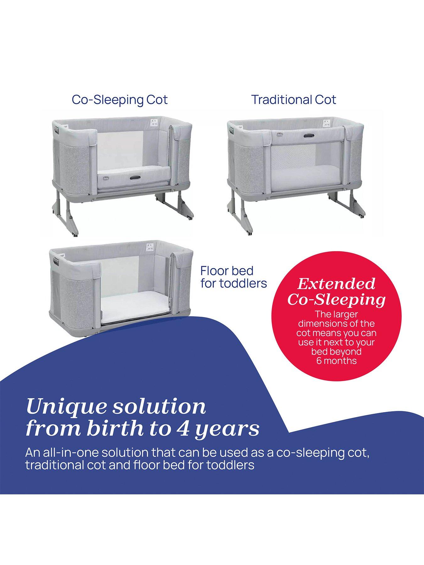  image of chicco-next2me-forever-bedside-crib-with-adjustable-heights-ash-grey