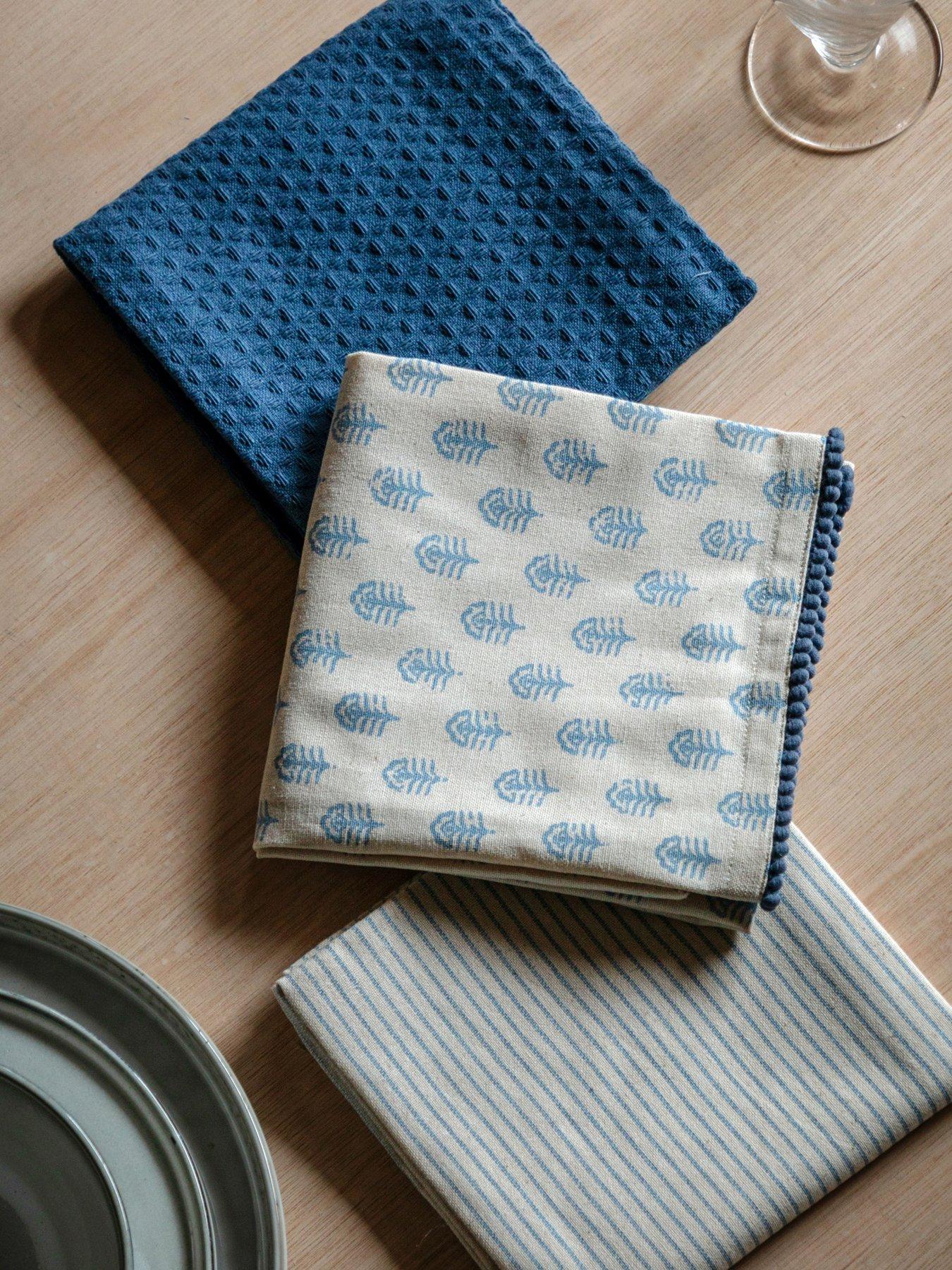 Image 1 of 5 of Gallery Direct Floral Stamp 3 Pack Tea Towel