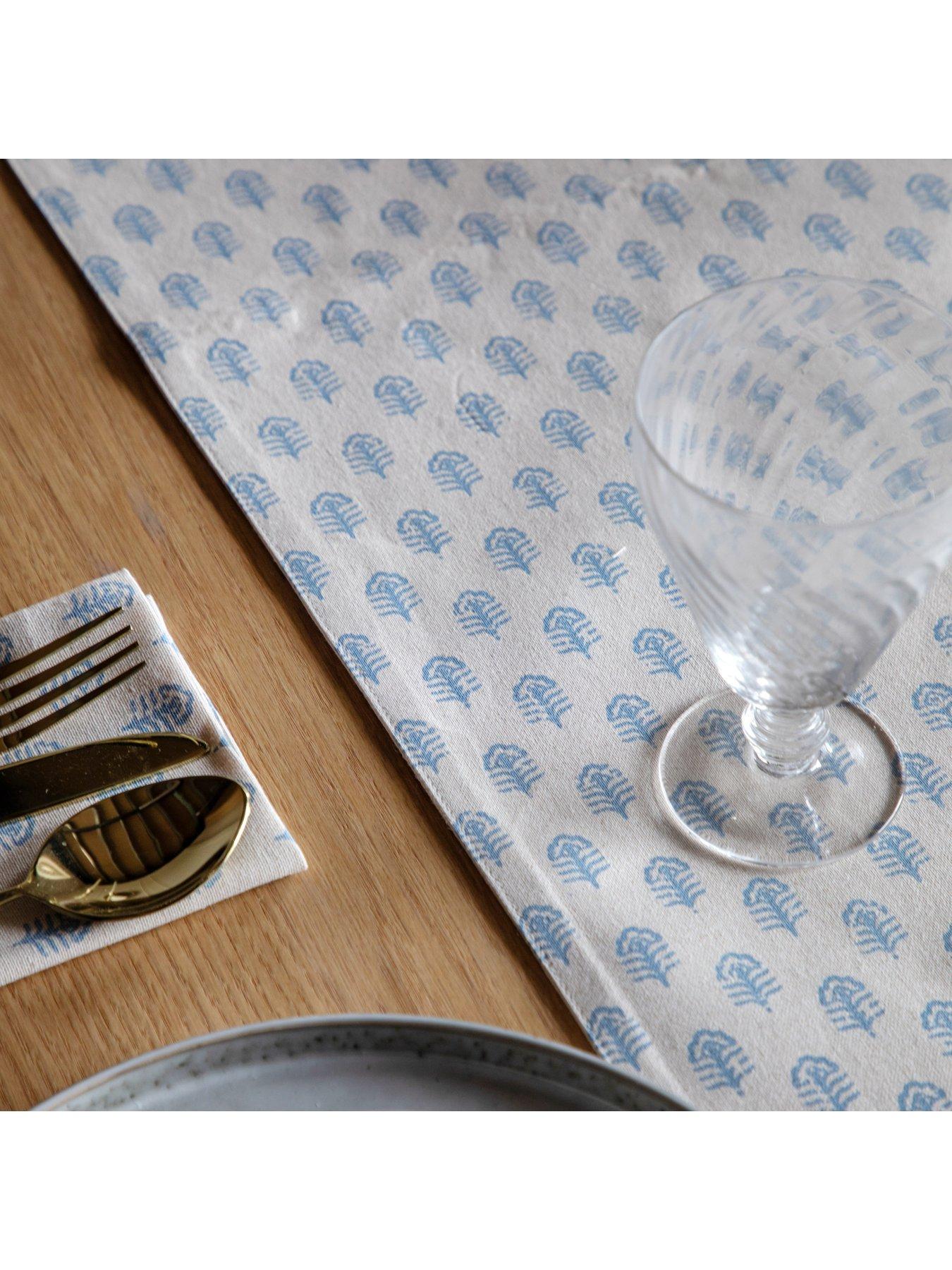  image of gallery-direct-floral-stamp-table-runner