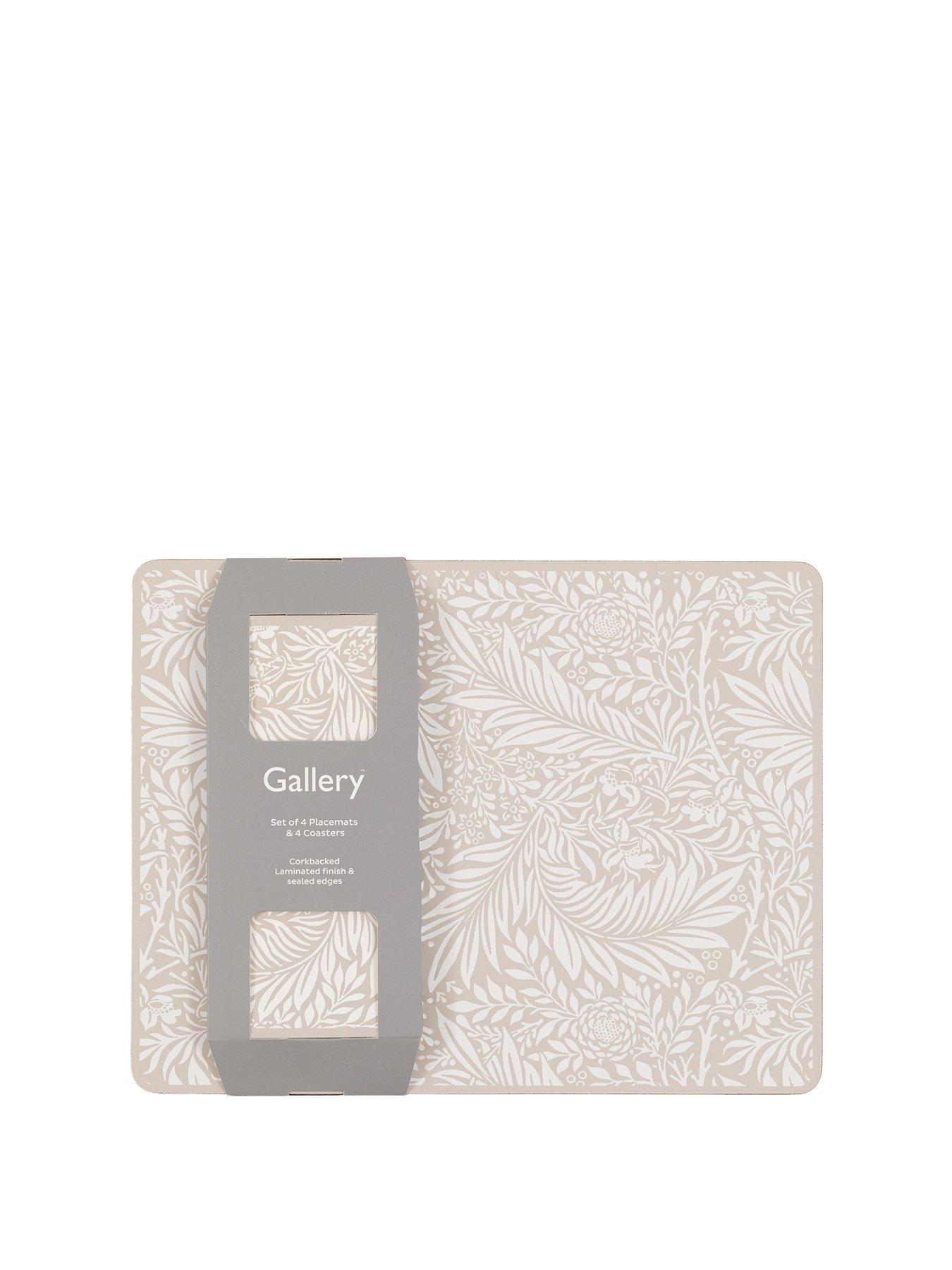  image of gallery-direct-farmhouse-pink-leaf-placemat-amp-coaster-set