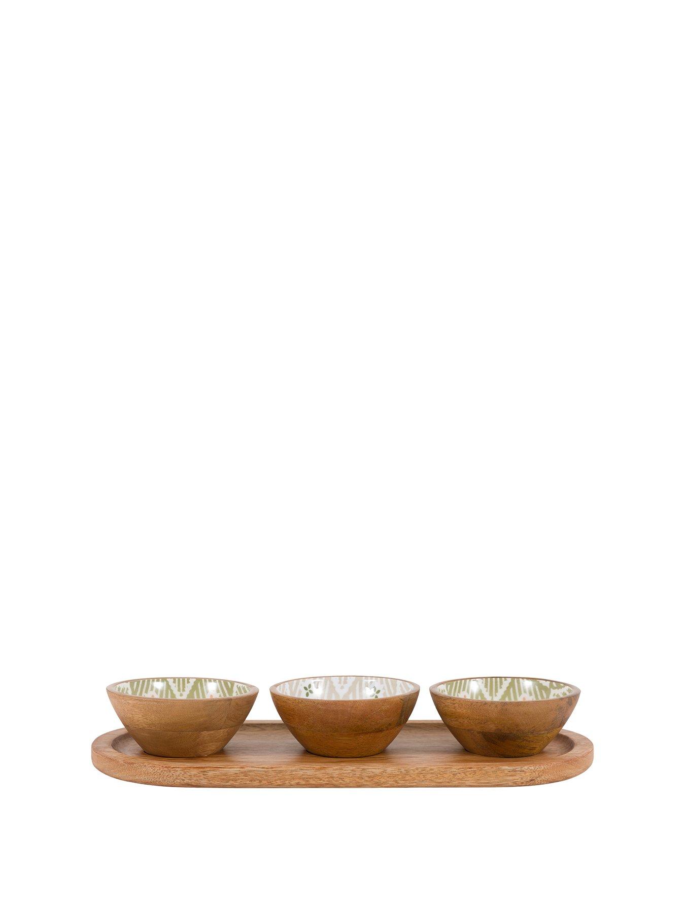 Image 1 of 1 of Gallery Direct Set Of 3 Mango Wood Nibble Bowls