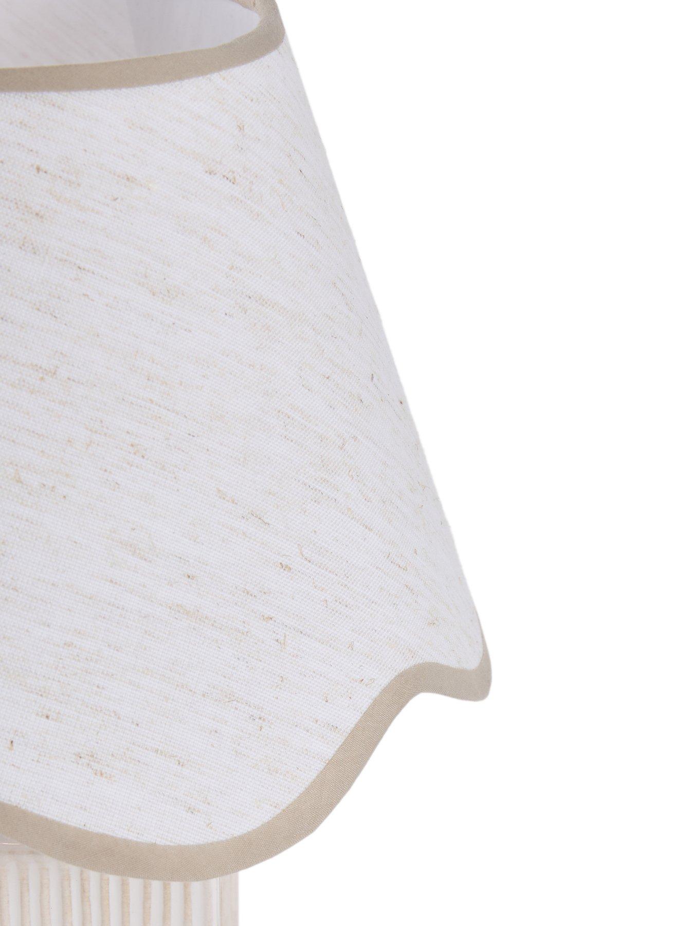 Image 6 of 8 of The Very Collection Ribbed Cube Table Lamp With Scalloped Shade