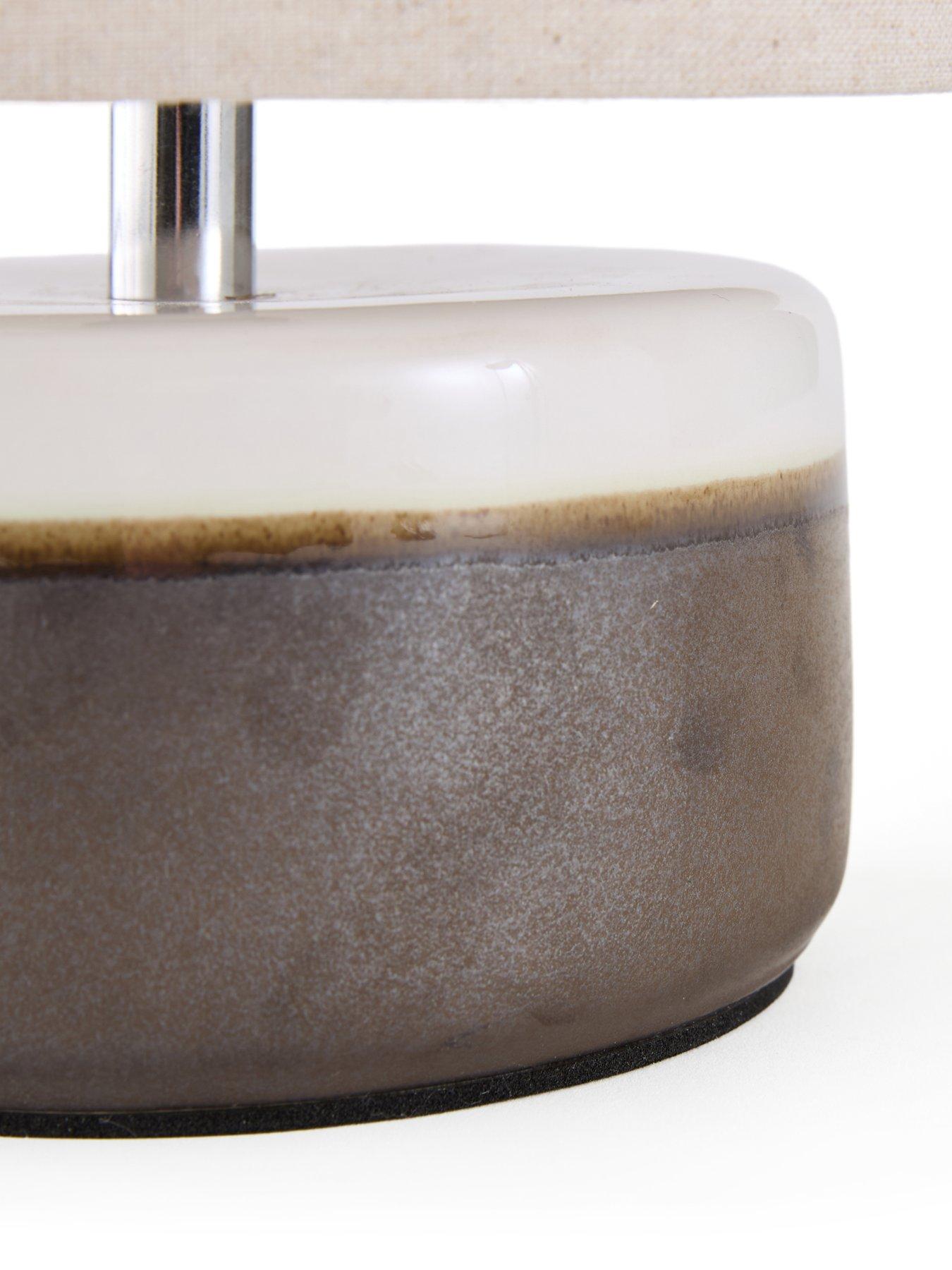 Image 5 of 8 of The Very Collection Set Of 2 Black/white Half Round Table Lamps