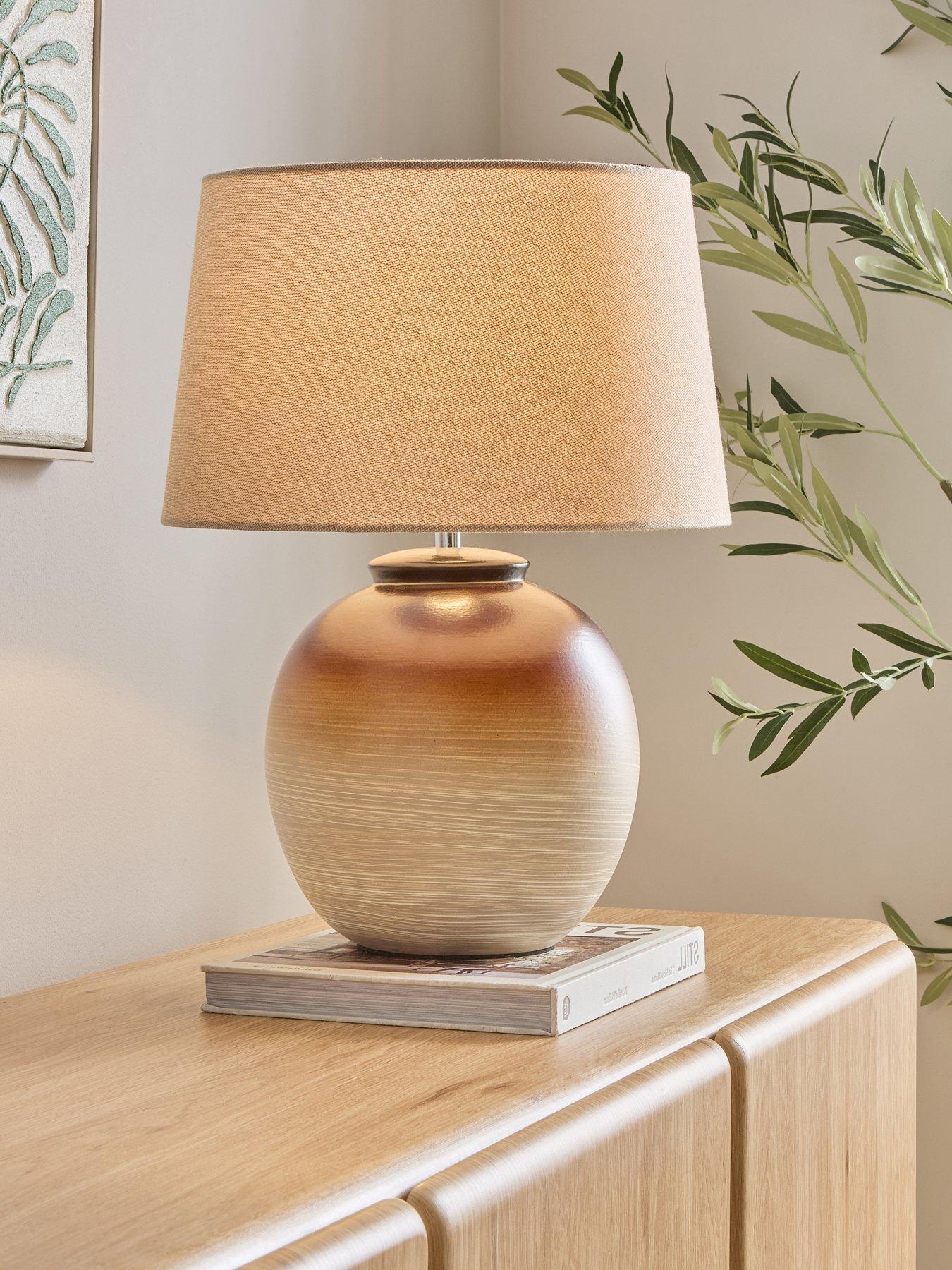 Image 1 of 7 of The Very Collection Brown Swirl Table Lamp