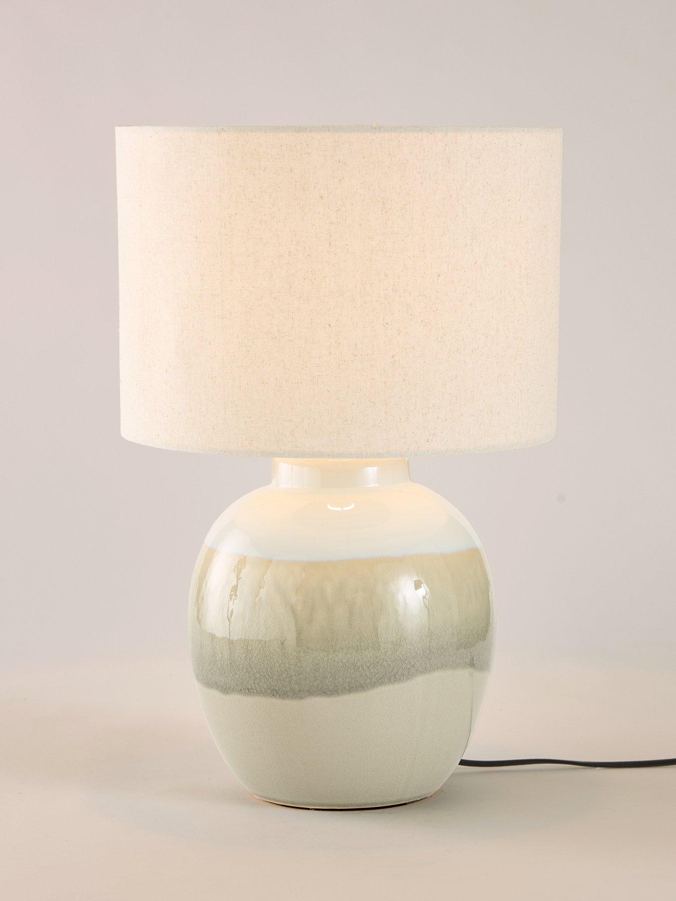 Image 3 of 8 of The Very Collection Grey Reactive Glaze Table Lamp