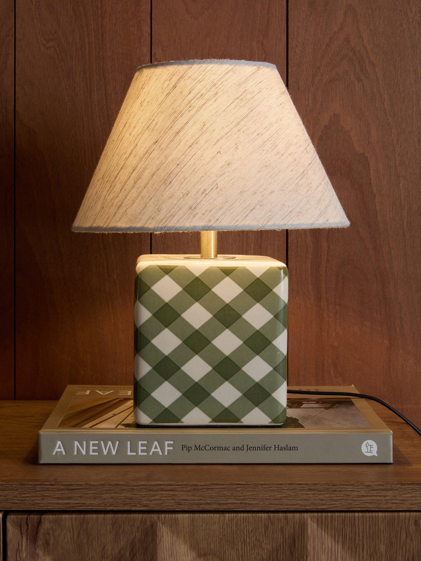 Image 1 of 7 of The Very Collection Gingham Cube Table Lamp