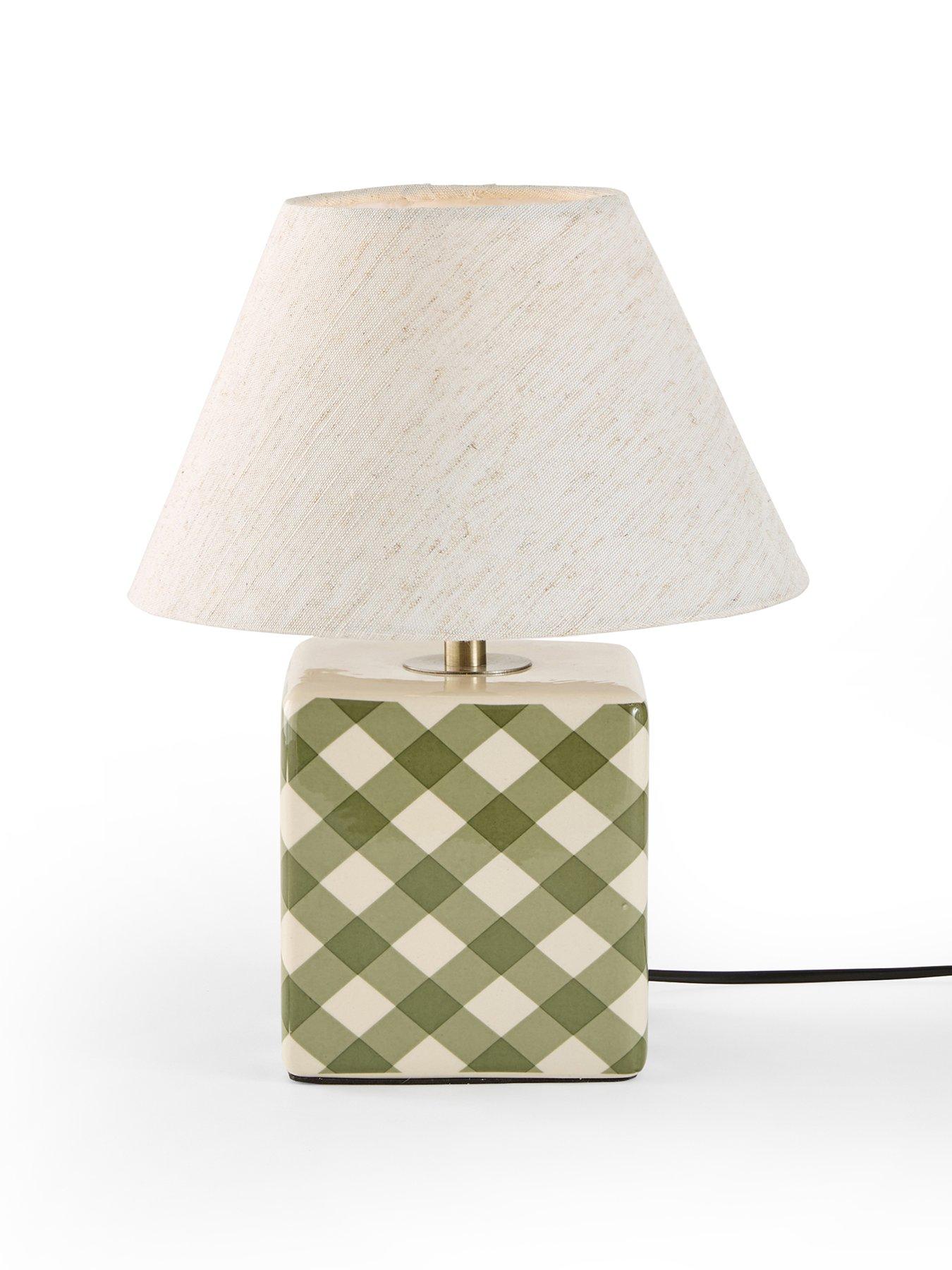 Image 2 of 7 of The Very Collection Gingham Cube Table Lamp
