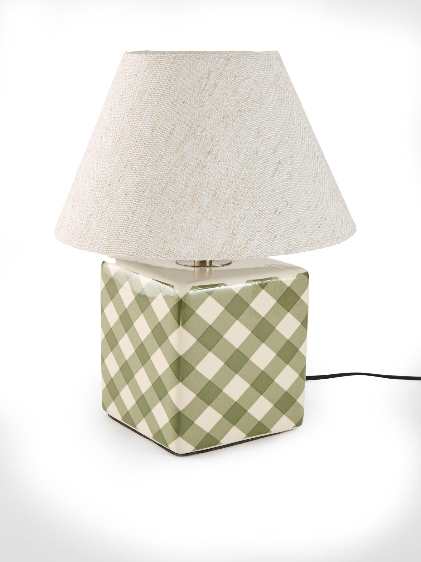 Image 4 of 7 of The Very Collection Gingham Cube Table Lamp