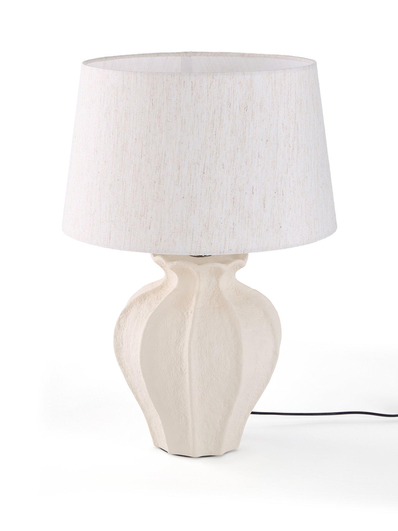 Image 2 of 8 of The Very Collection Vertical Rib Ceramic Textured Table Lamp