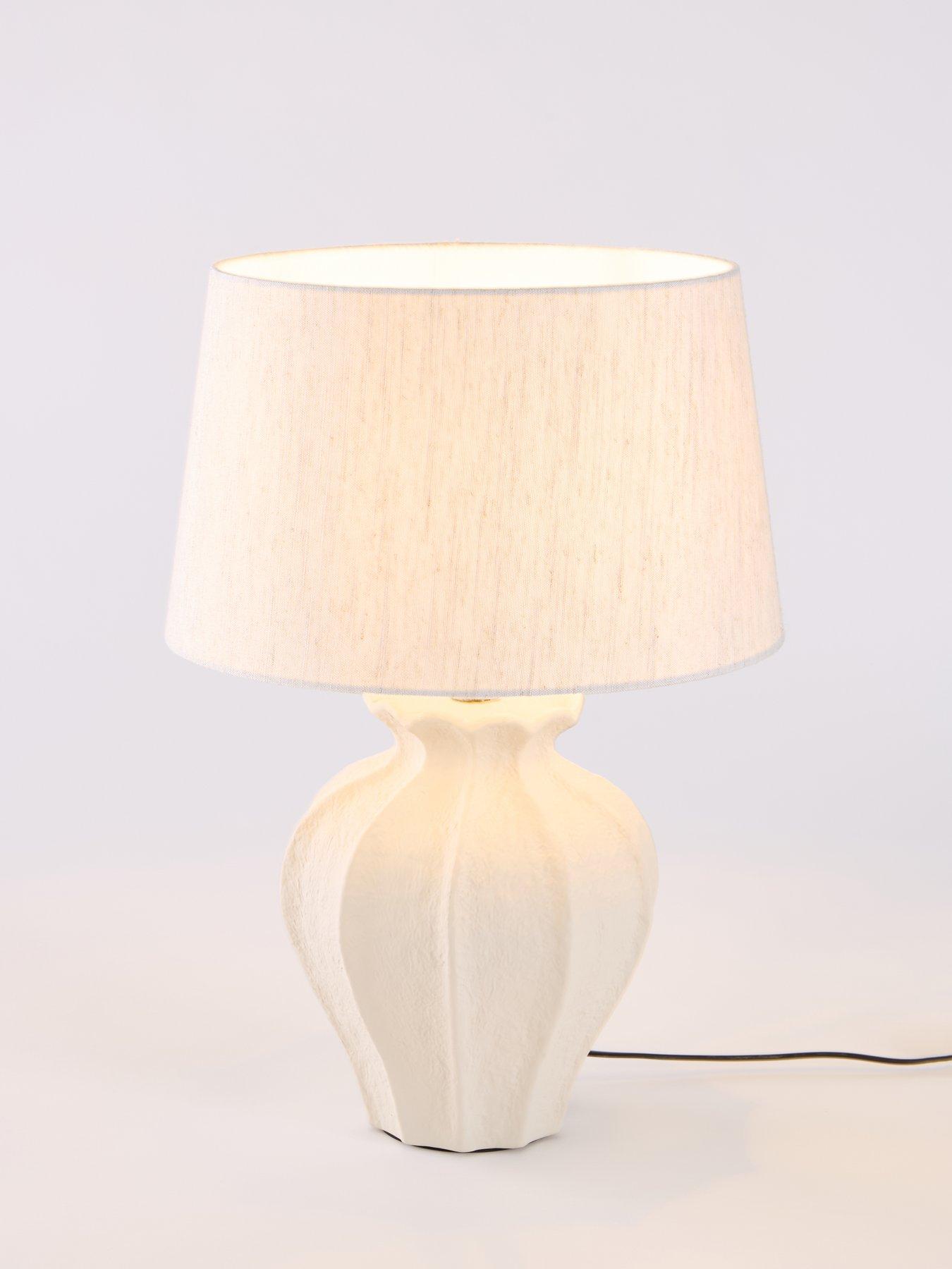 Image 3 of 8 of The Very Collection Vertical Rib Ceramic Textured Table Lamp