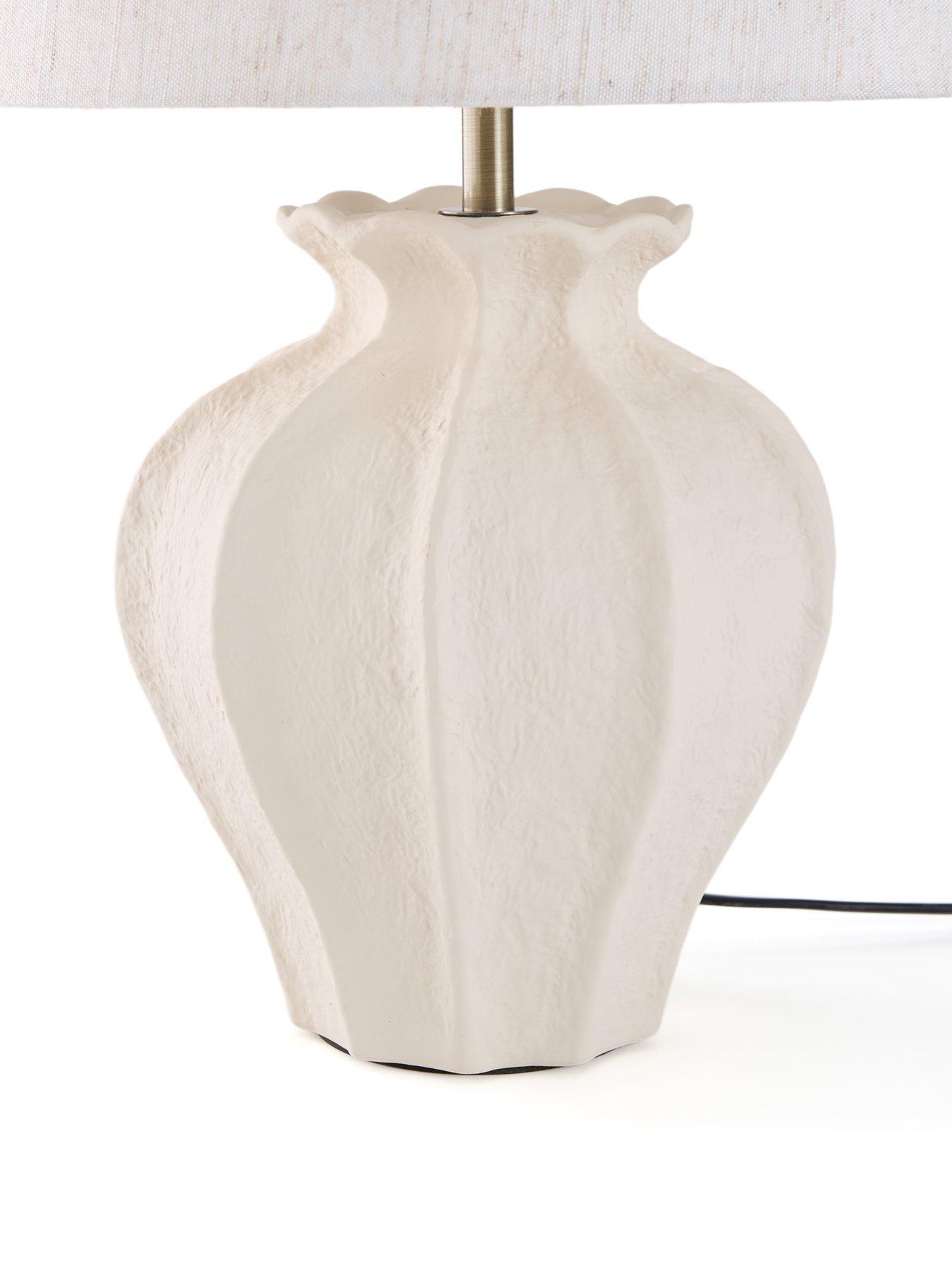Image 4 of 8 of The Very Collection Vertical Rib Ceramic Textured Table Lamp