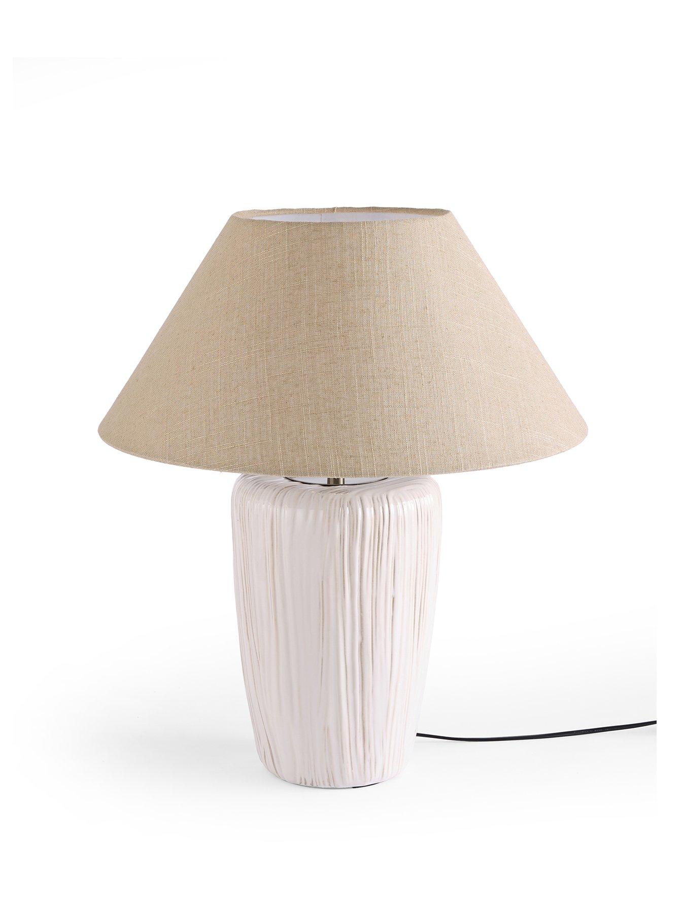 Image 2 of 7 of The Very Collection Brushed Ceramic Table Lamp