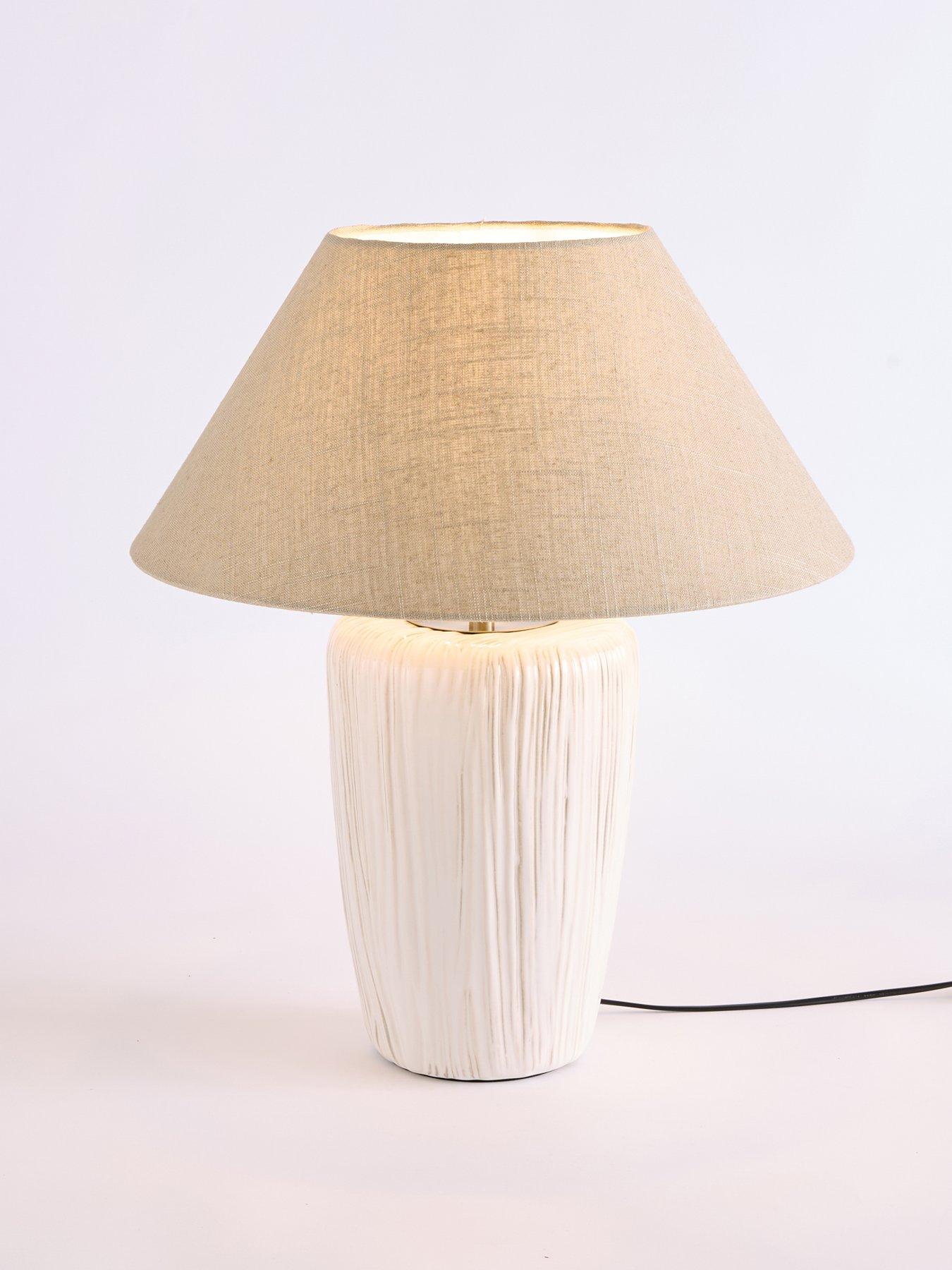 Image 3 of 7 of The Very Collection Brushed Ceramic Table Lamp