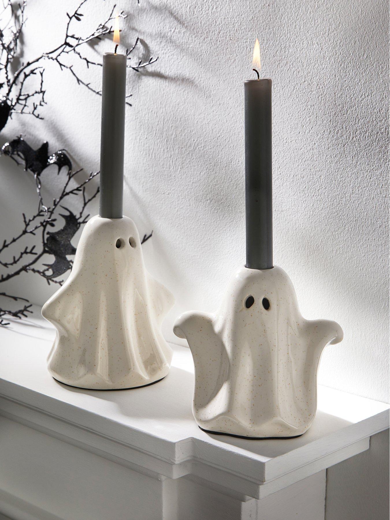 The Very Collection Set Of 2 Ceramic Ghost Shaped Candle Holders