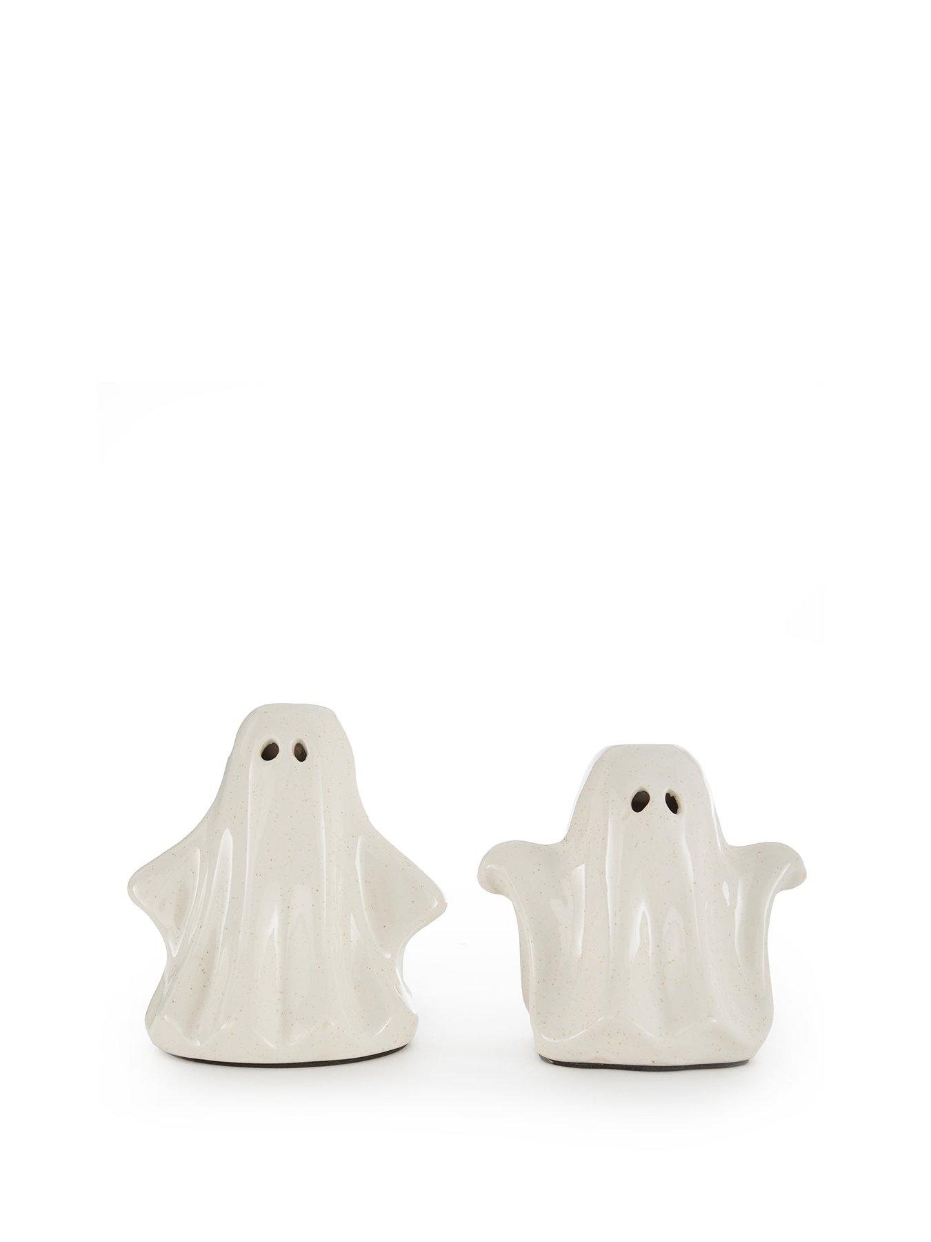 Image 2 of 5 of The Very Collection Set Of 2 Ceramic Ghost Shaped Candle Holders
