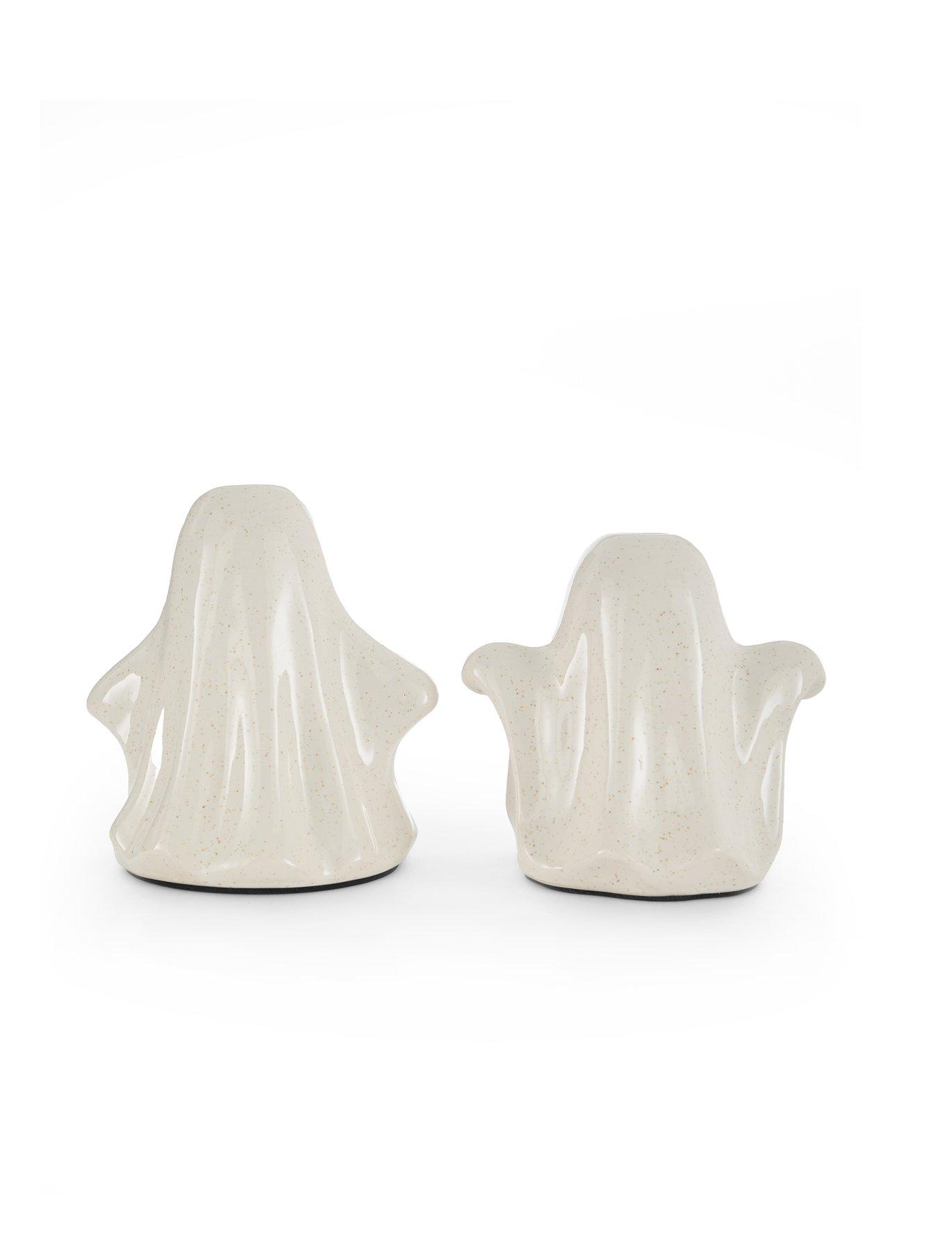 Image 3 of 5 of The Very Collection Set Of 2 Ceramic Ghost Shaped Candle Holders