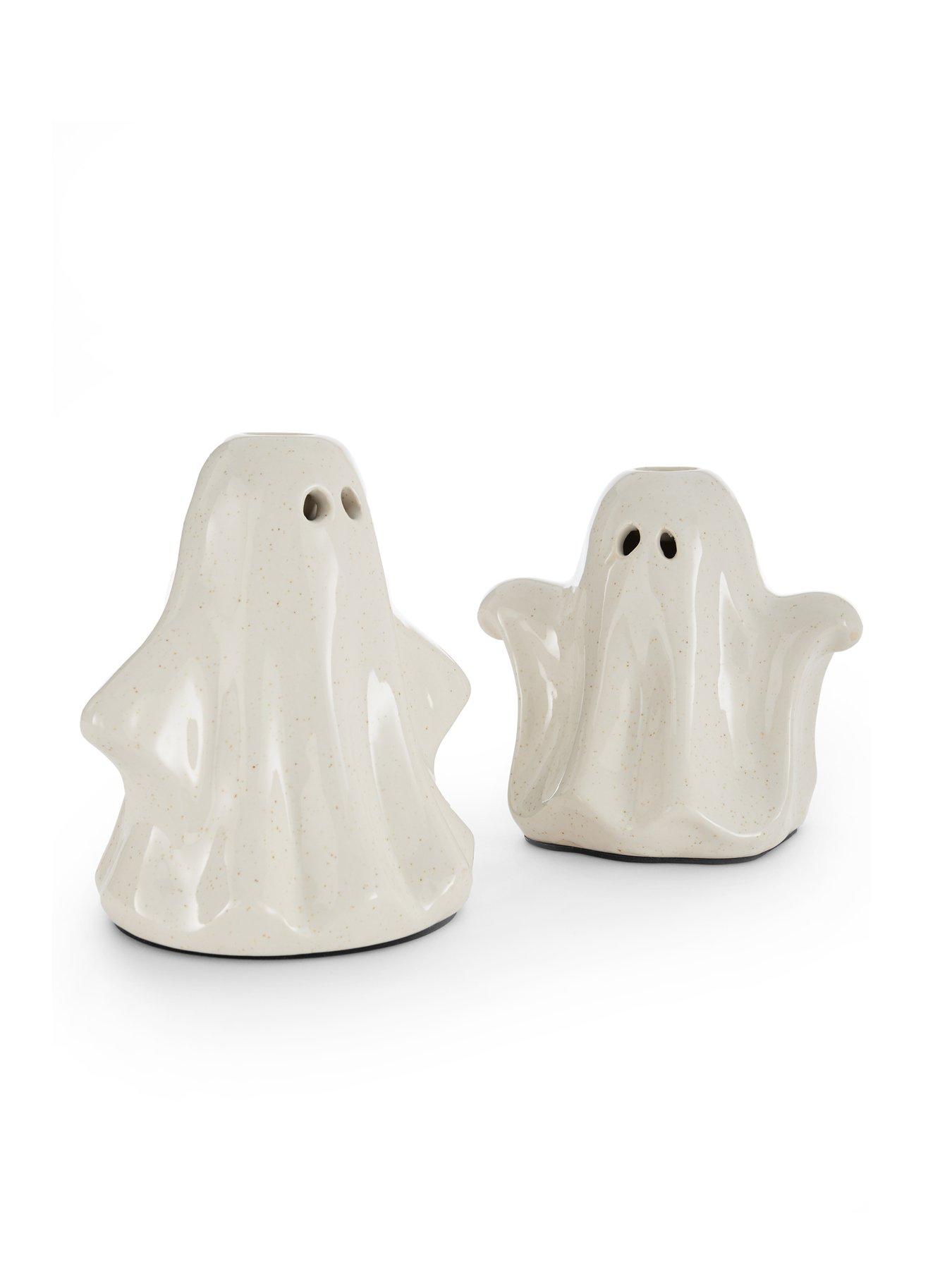 Image 4 of 5 of The Very Collection Set Of 2 Ceramic Ghost Shaped Candle Holders