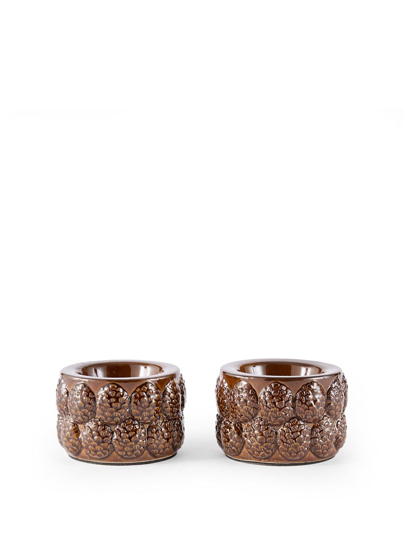 Image 2 of 7 of The Very Collection Tealight Candle Holder With Pinecone Detail