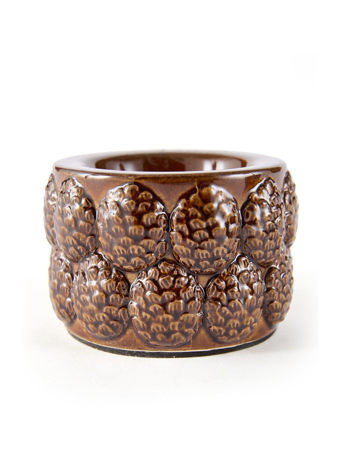 Image 5 of 7 of The Very Collection Tealight Candle Holder With Pinecone Detail