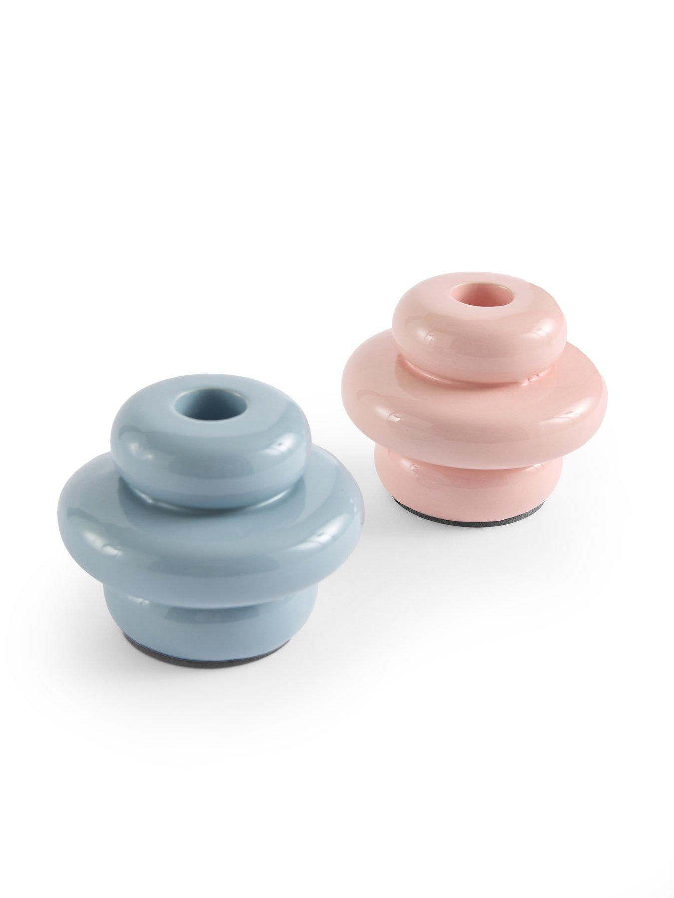 Image 3 of 7 of The Very Collection Set Of 2 Softscape Ceramic Candlestick Holders