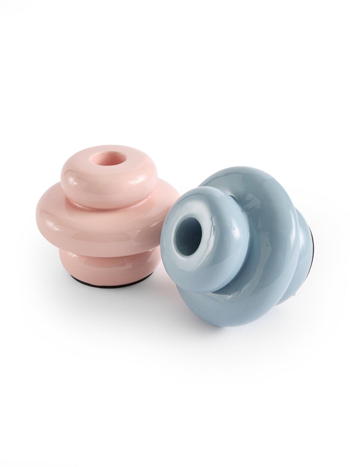Image 4 of 7 of The Very Collection Set Of 2 Softscape Ceramic Candlestick Holders