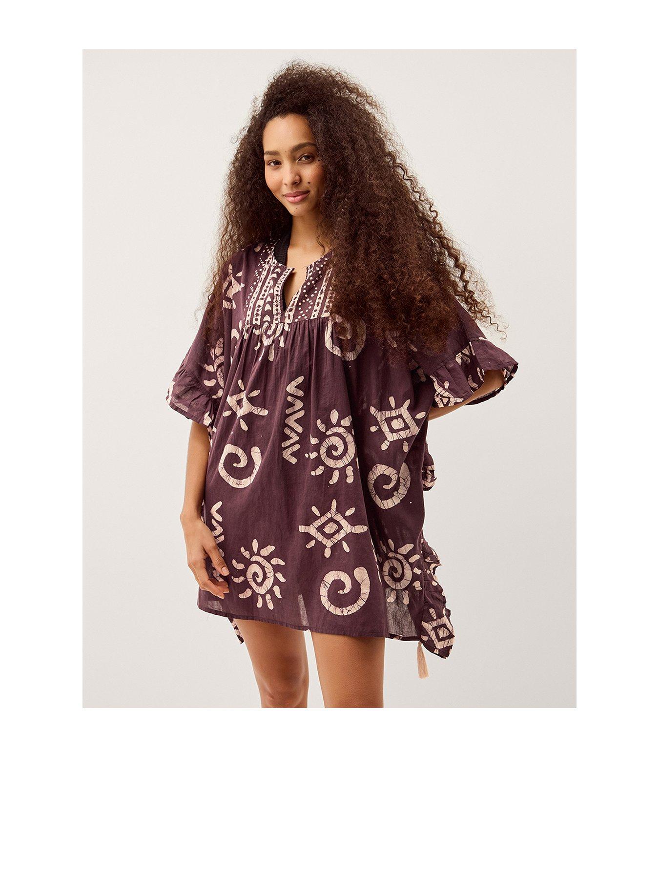 front image of monsoon-mafalda-batik-kaftan