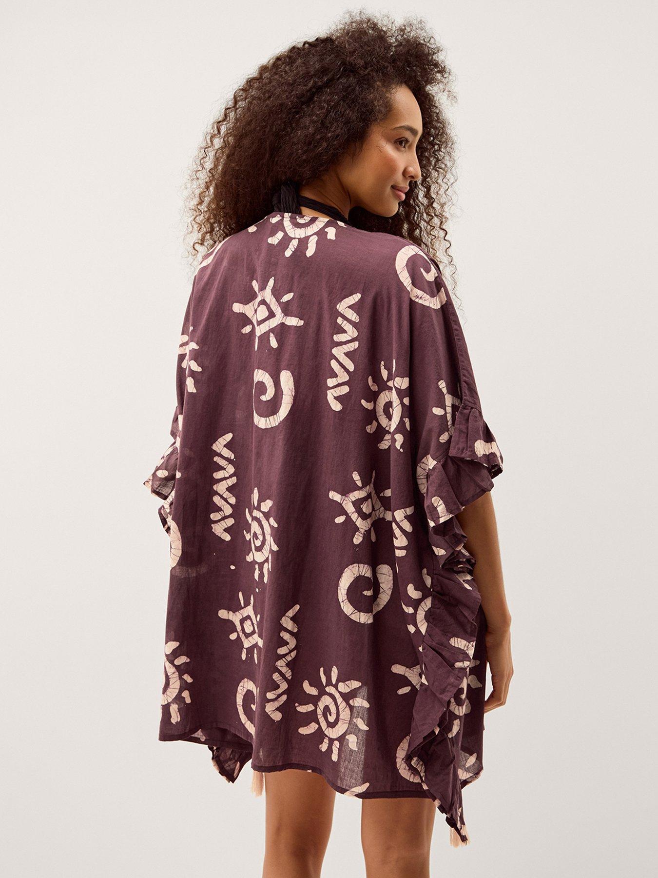 Image 2 of 5 of Monsoon Mafalda Batik Kaftan - Brown