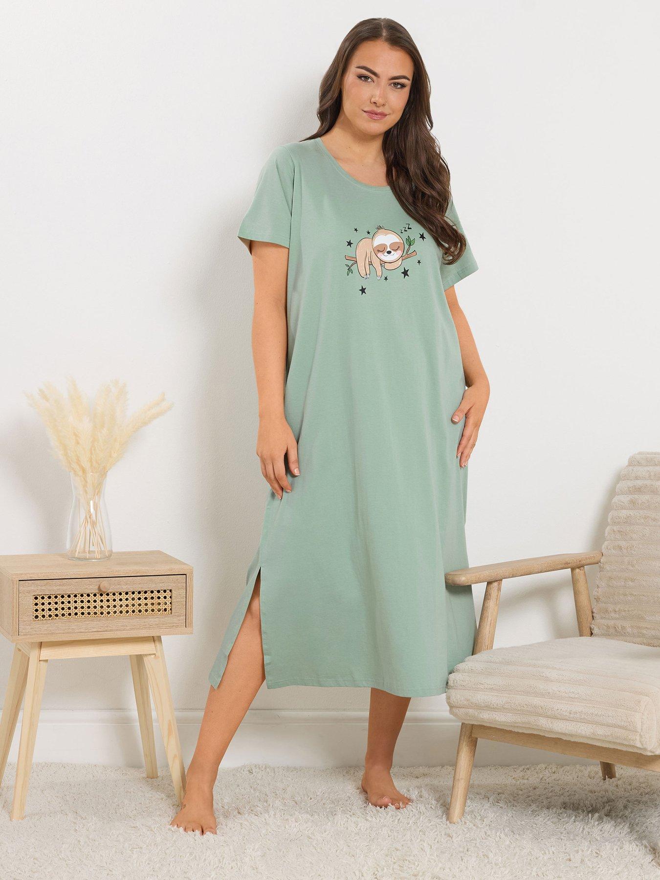 yours-curve-sloth-midaxi-nightdress-green