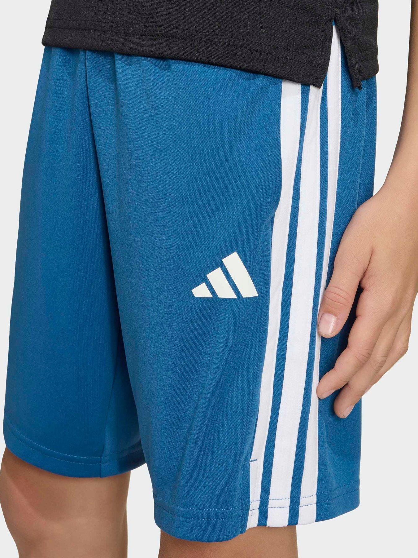Image 4 of 5 of adidas Boys Training 3 Stripe Short - Blue - Green
