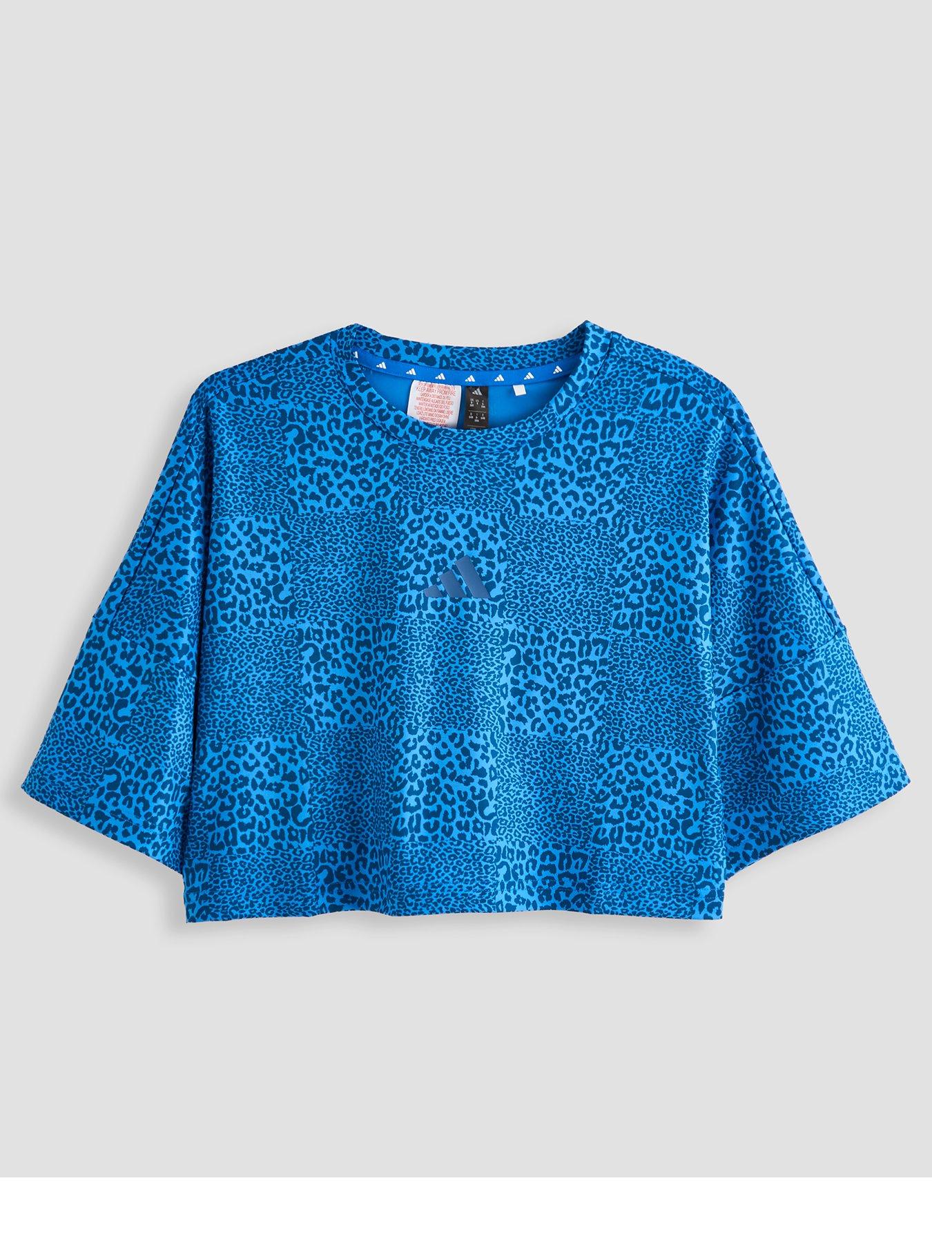 adidas Girls Future Icons All Over Printed T-Shirt - Blue