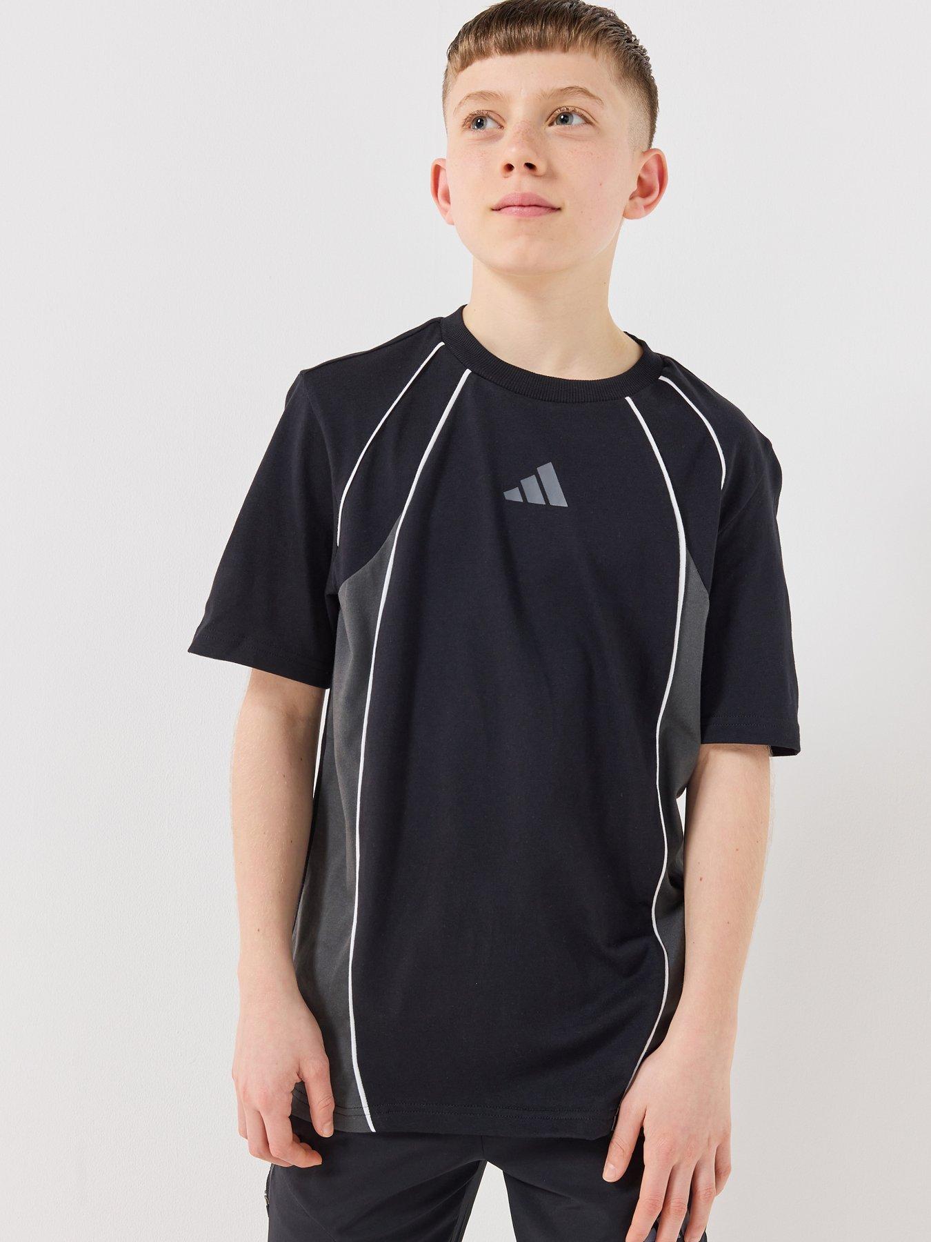 Image 1 of 7 of adidas Sportswear Junior Unisex Color Block T-Shirt - Black