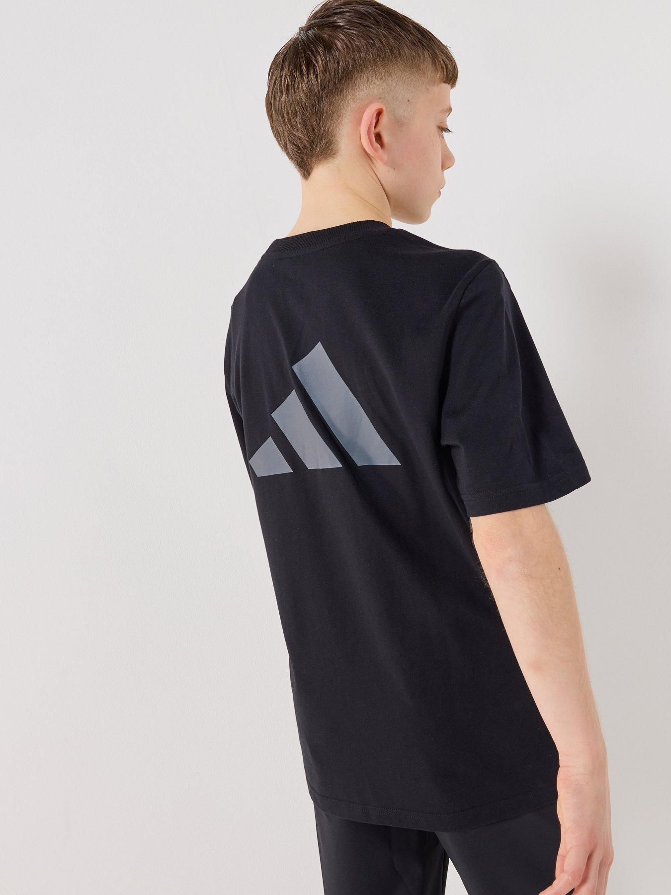 Image 2 of 7 of adidas Sportswear Junior Unisex Color Block T-Shirt - Black