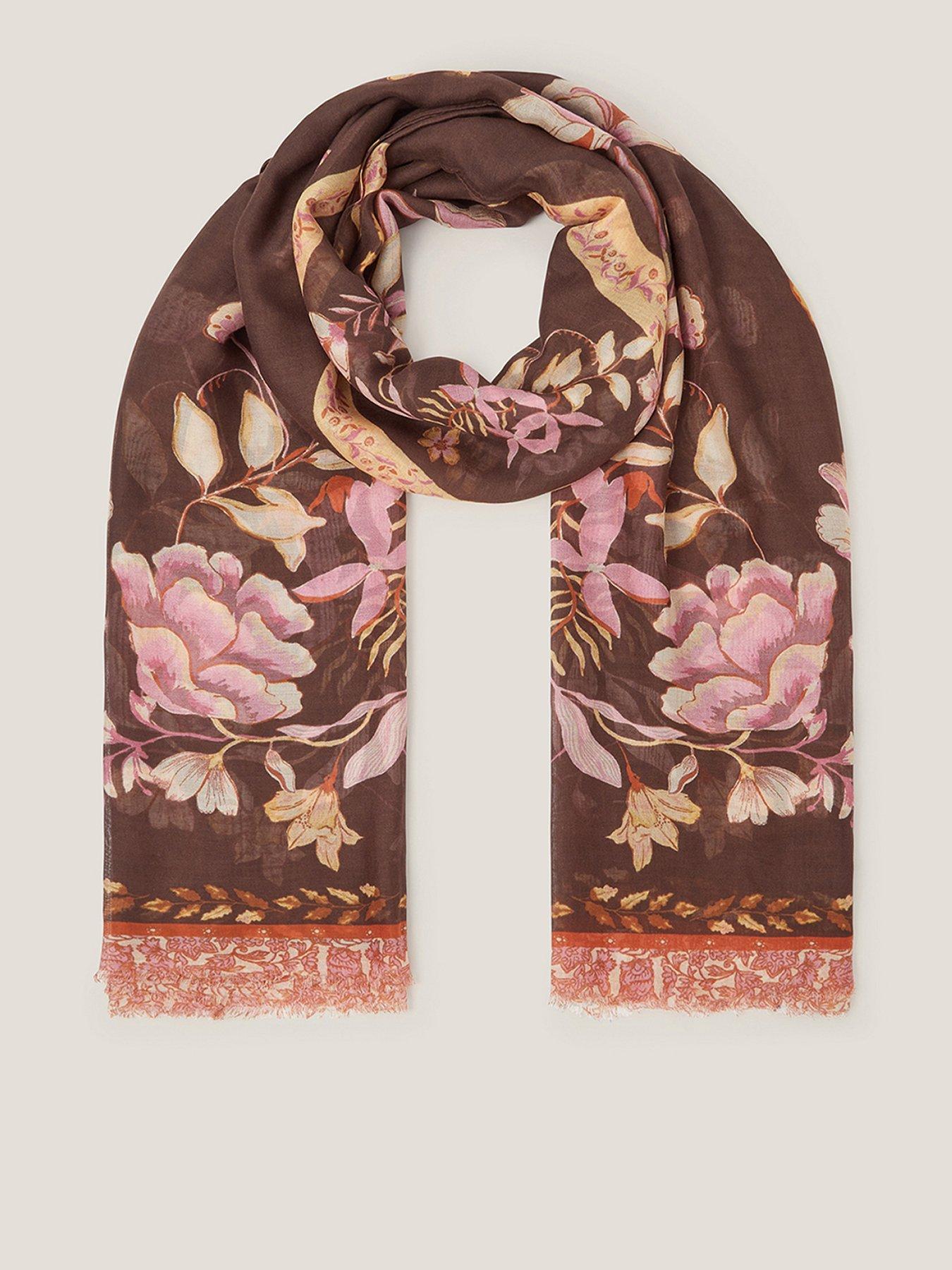  image of monsoon-samara-floral-scarf-brown