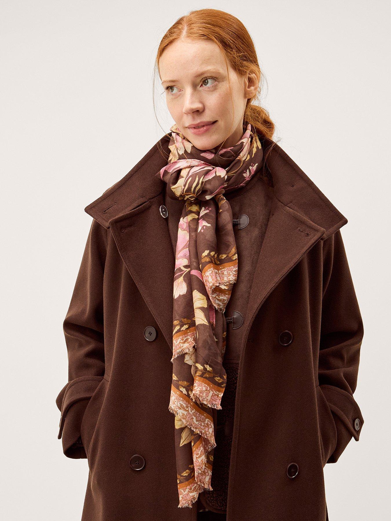 stillFront image of monsoon-samara-floral-scarf-brown