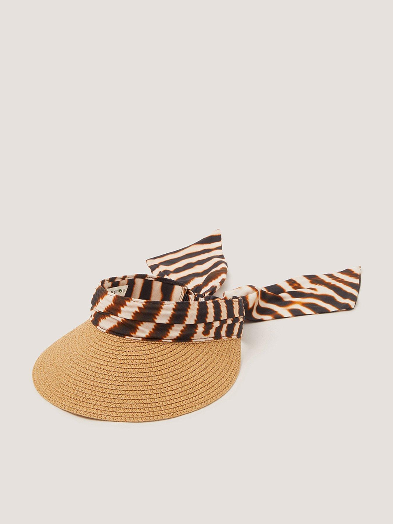 Image 1 of 3 of Monsoon Erin Animal Ribbon Visor - Cream