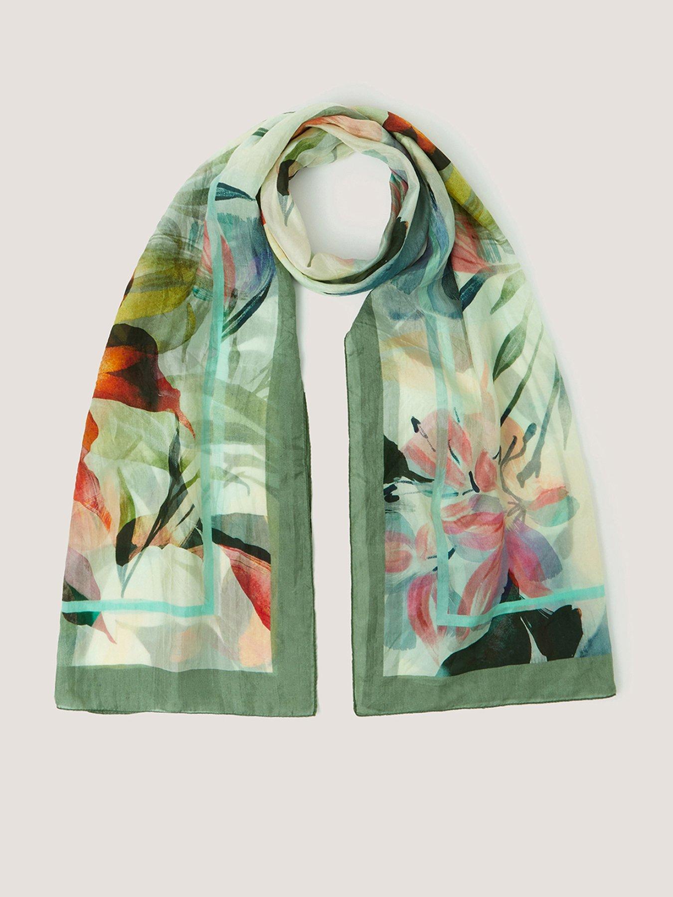 Monsoon Aimee Lou Floral Square Silk Scarf - Multi