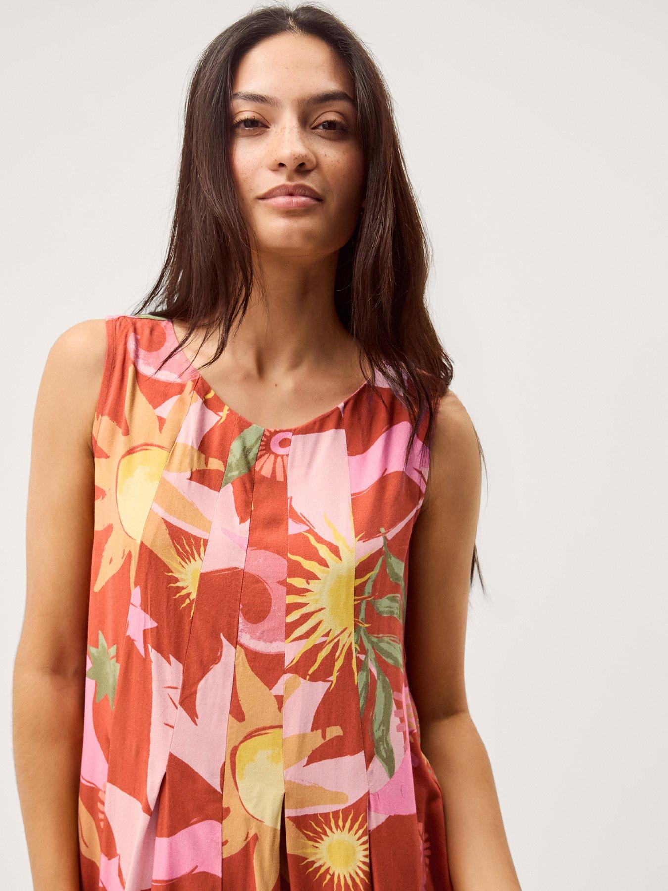  image of monsoon-anissa-a-line-dress-orange