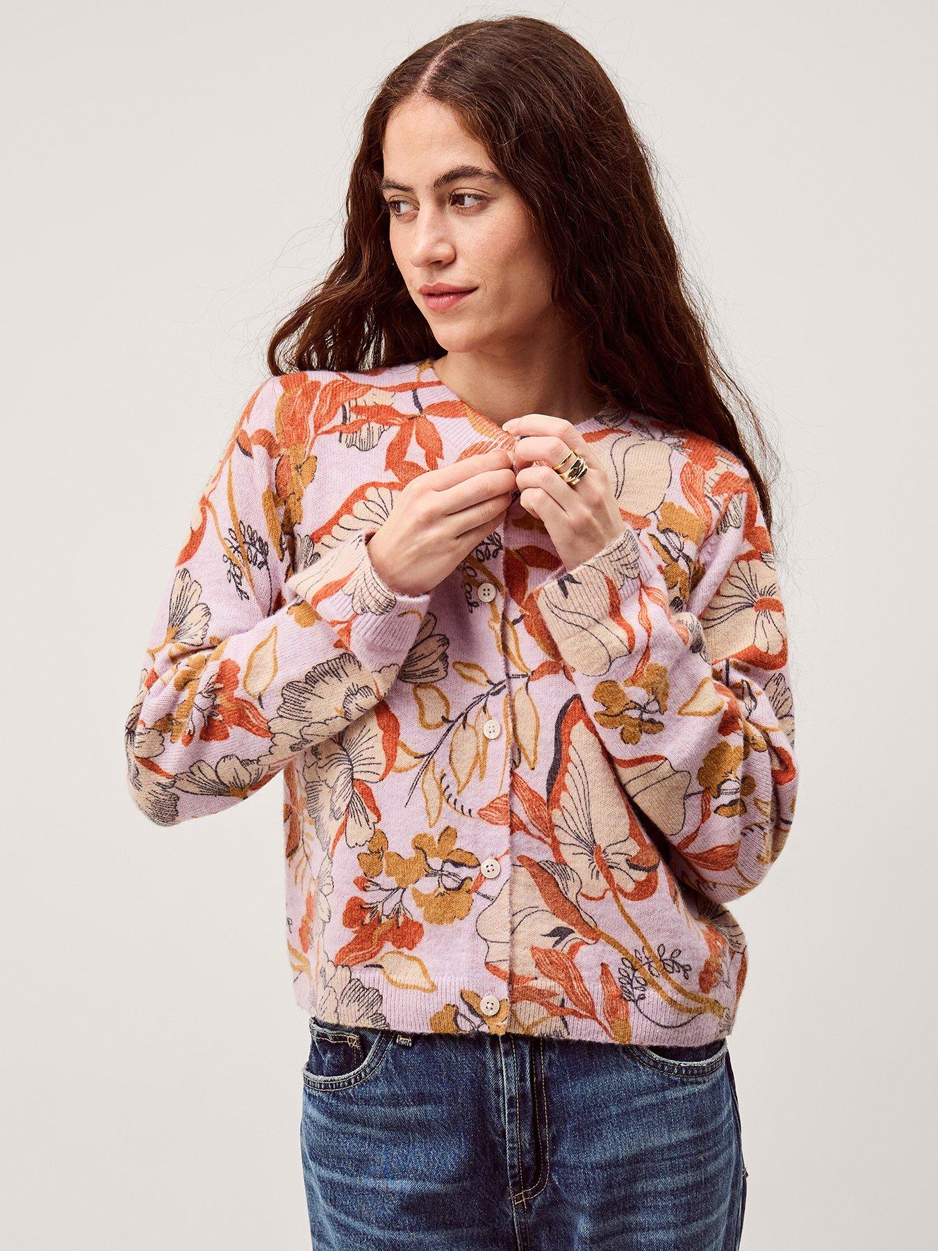 Monsoon Isabella Print Cardigan - Pink