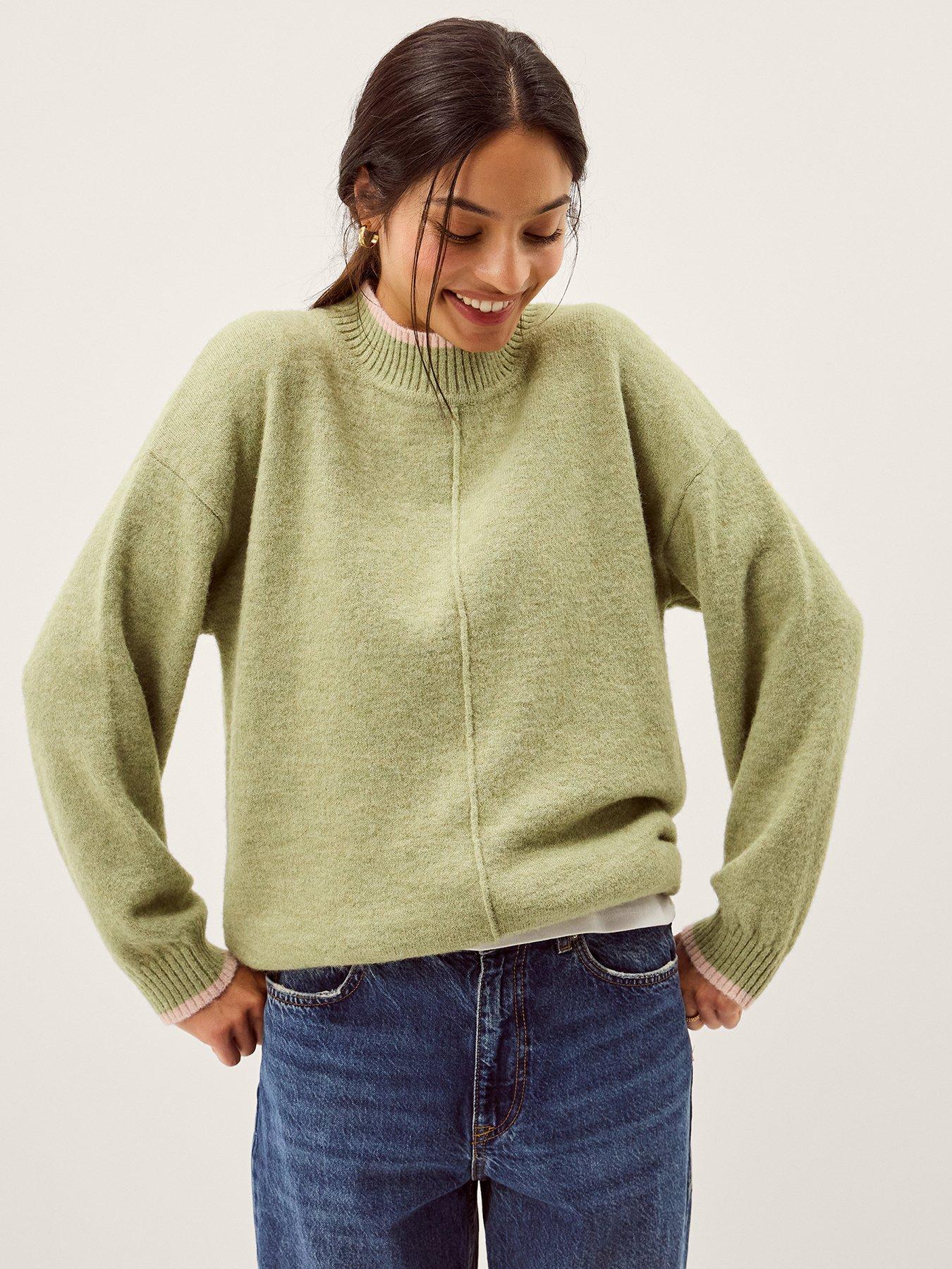 Monsoon Tori Tipped Jumper - Green