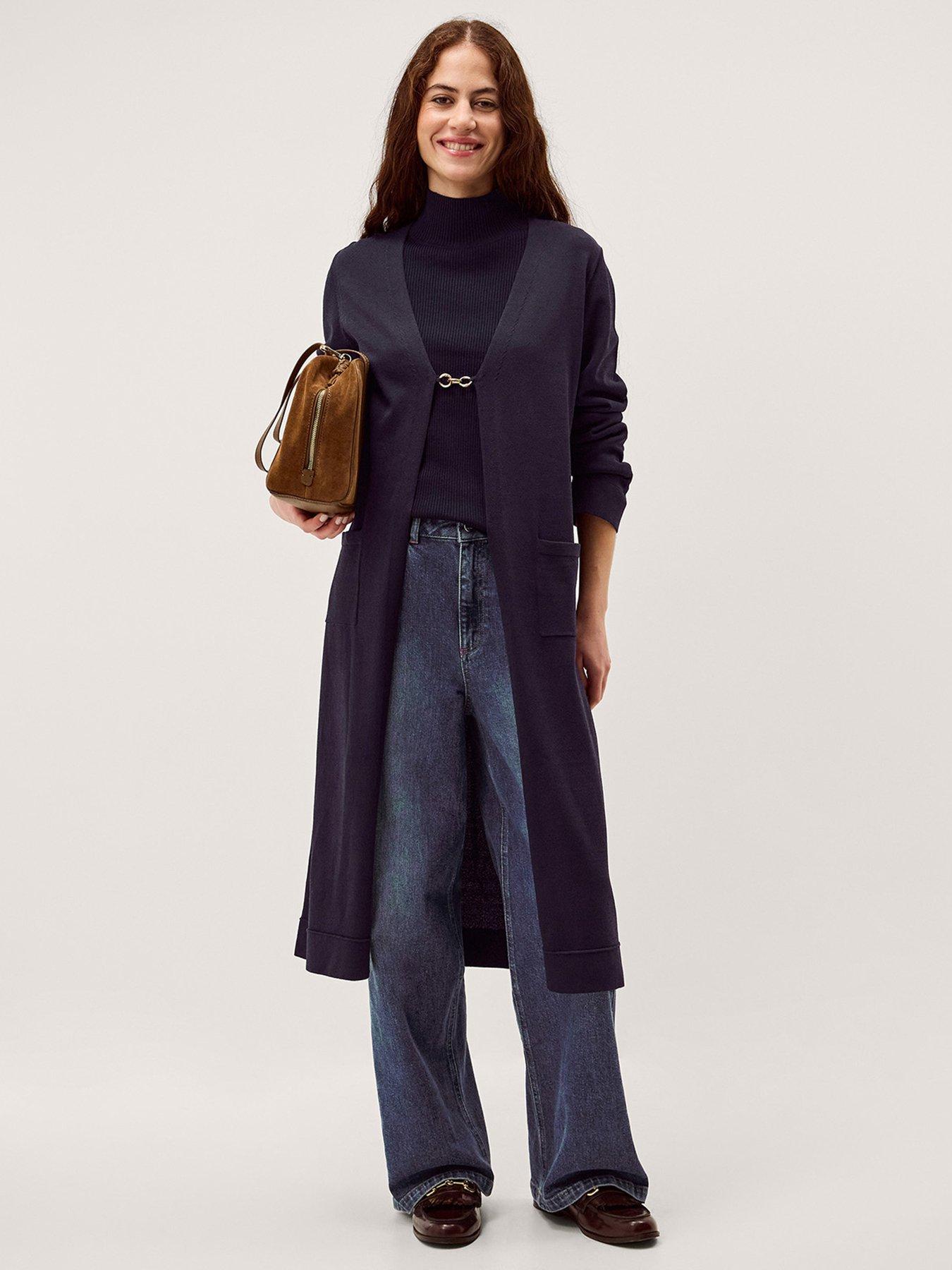 Monsoon Leah Longline Cardigan - Blue