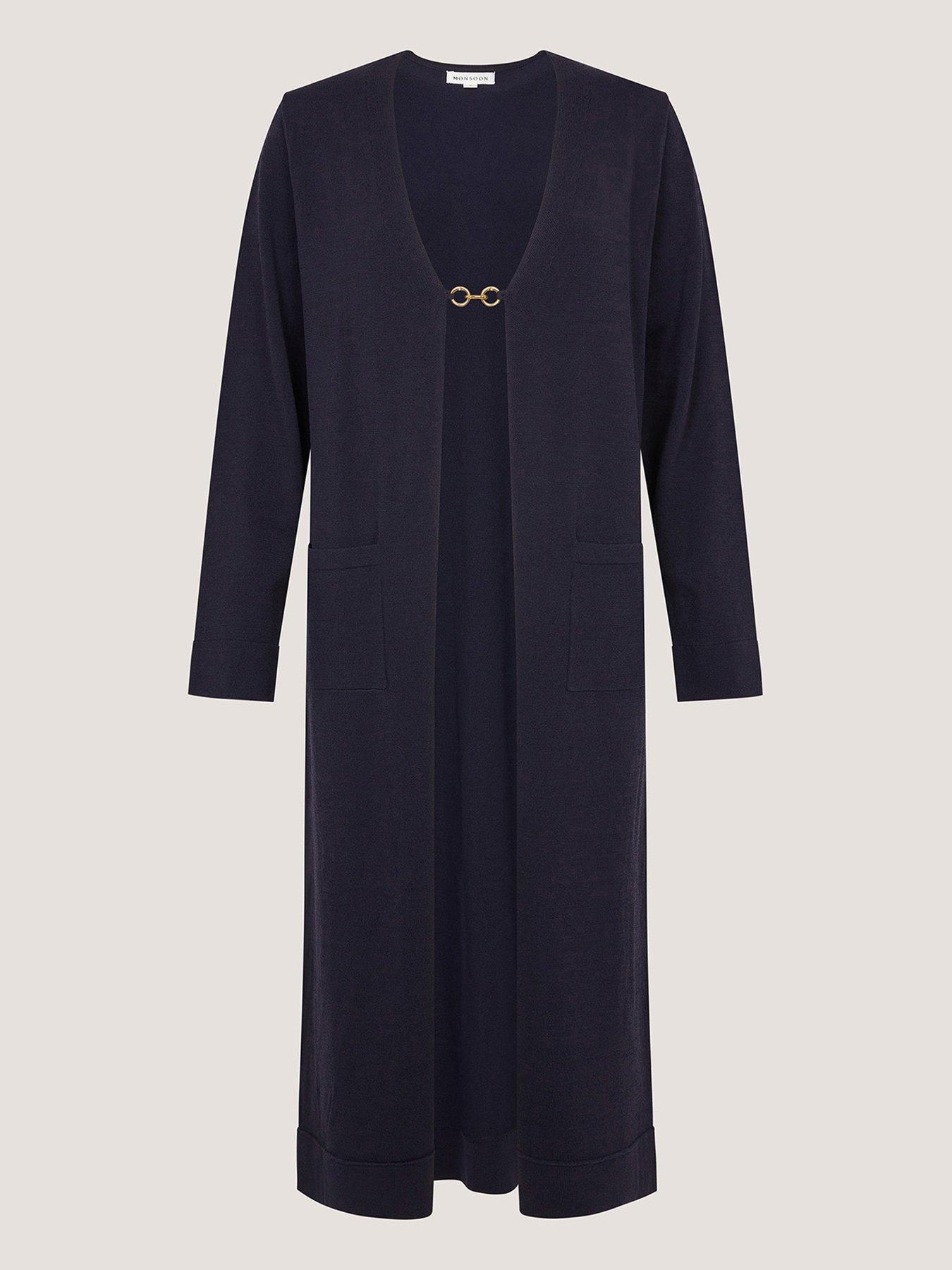  image of monsoon-leah-longline-cardigan-blue
