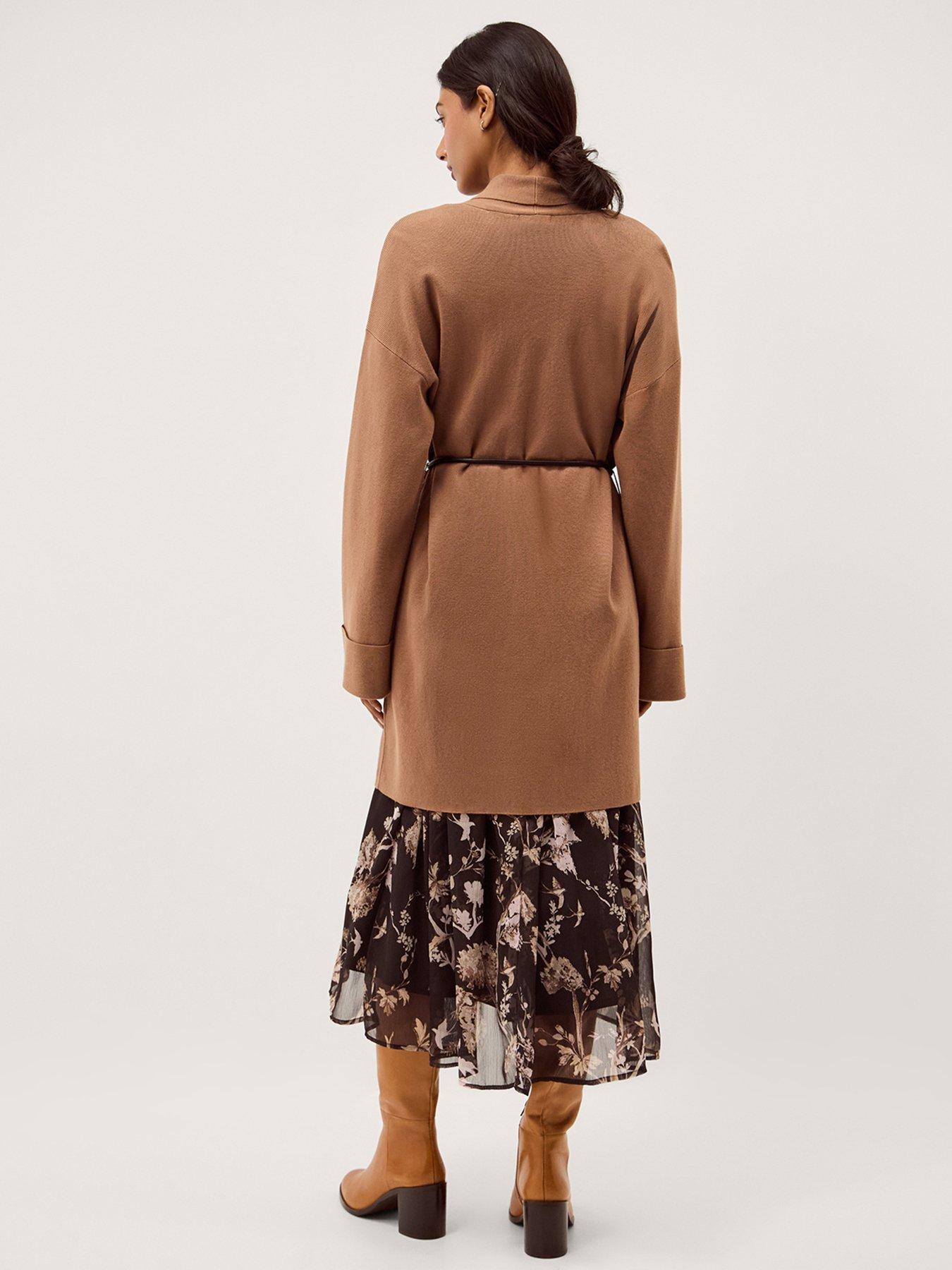  image of monsoon-saskia-shawl-cardigan-brown