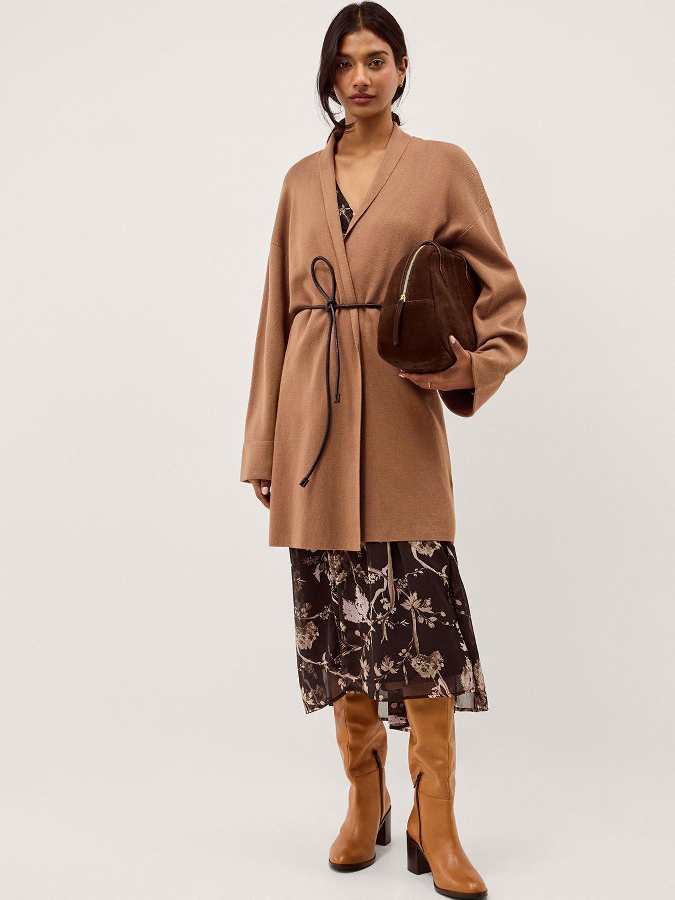  image of monsoon-saskia-shawl-cardigan-brown