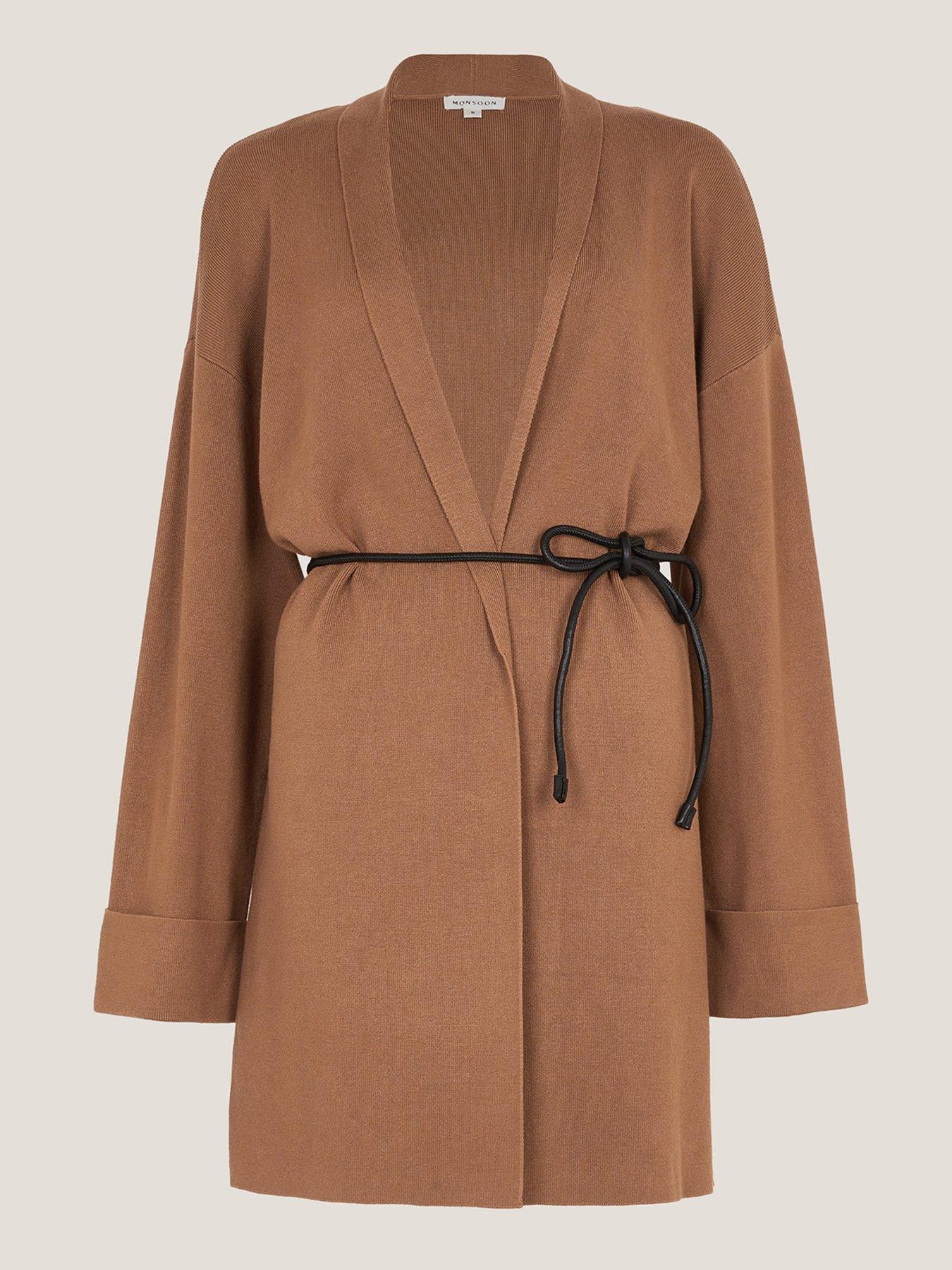  image of monsoon-saskia-shawl-cardigan-brown